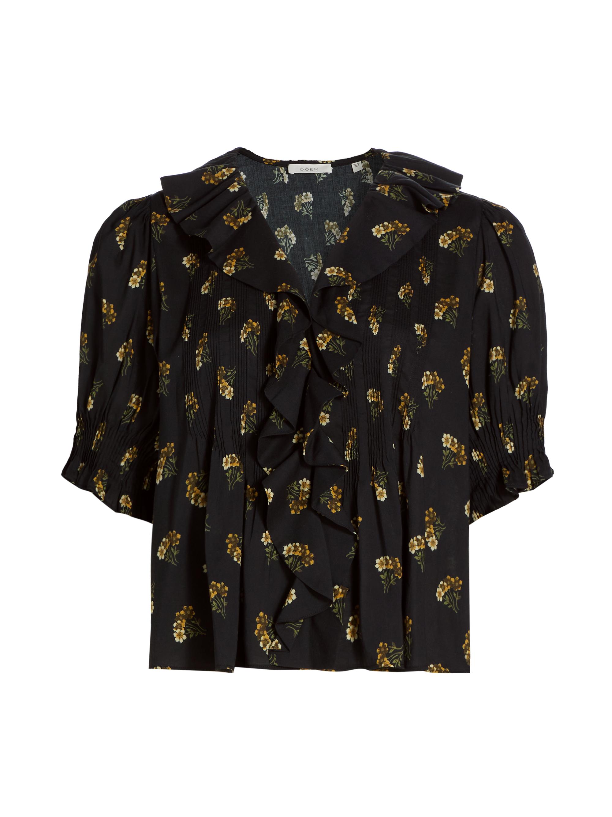 DÔEN Women's Henri Floral Ruffle Blouse - Buttercup Bouquet