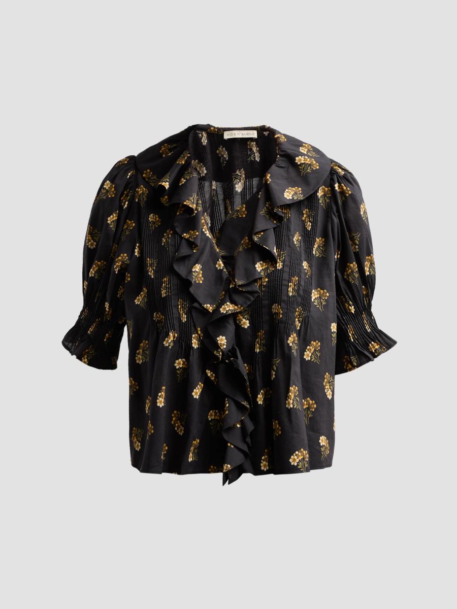 Doen Women's Henri Floral Ruffle Blouse In Buttercup Bouquet