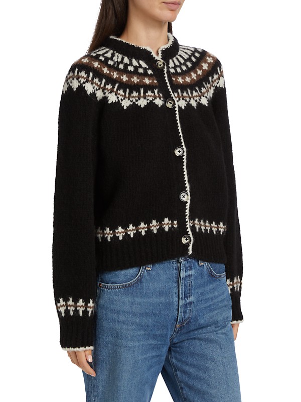 Shop DÔEN Clarke Fair Isle-Inspired Alpaca-Blend Cardigan Shop DÔEN Clarke Fair Isle-Inspired Alpaca-Blend Cardigan