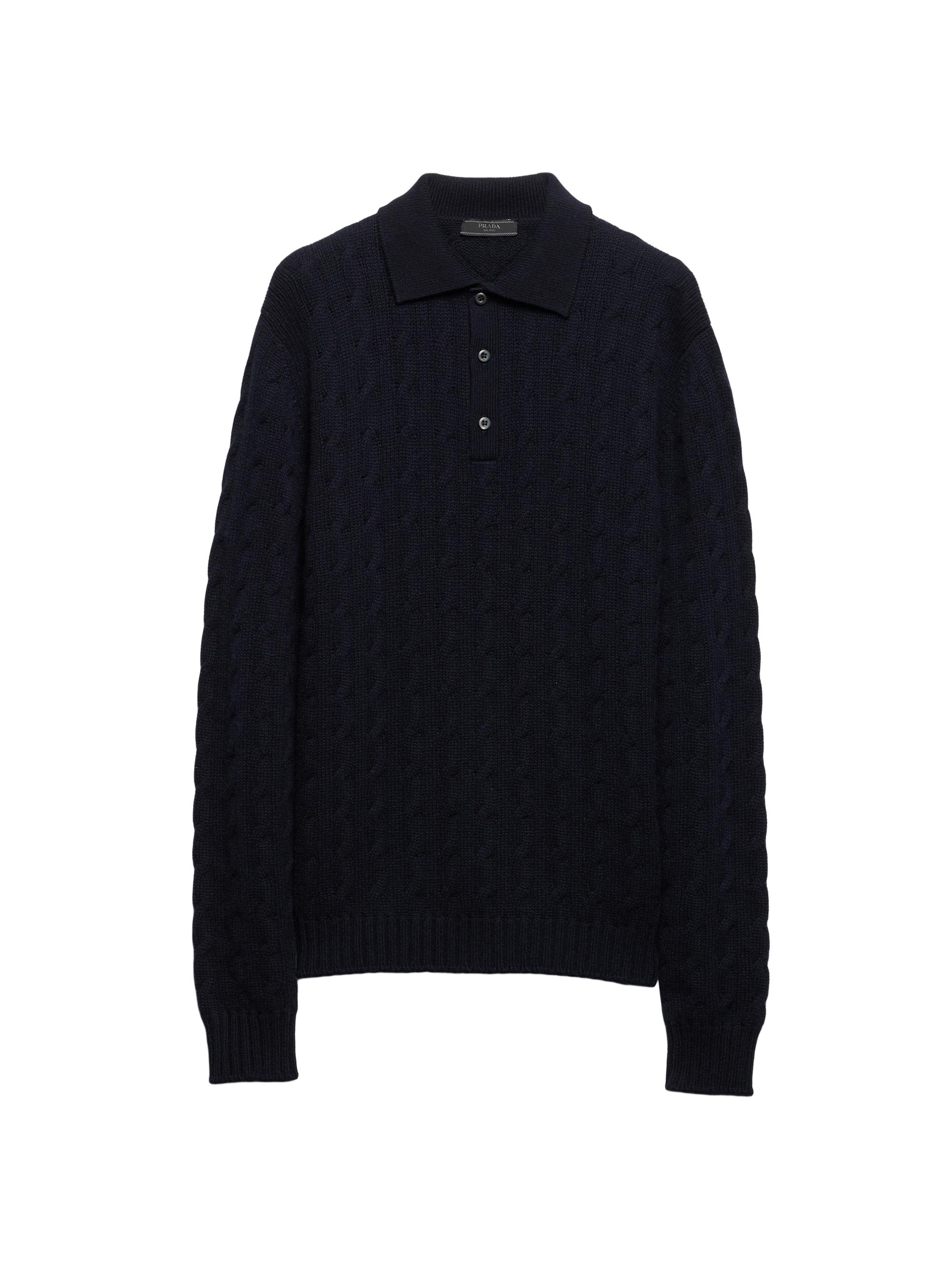 Prada Men's Cashmere Polo Shirt - Blue