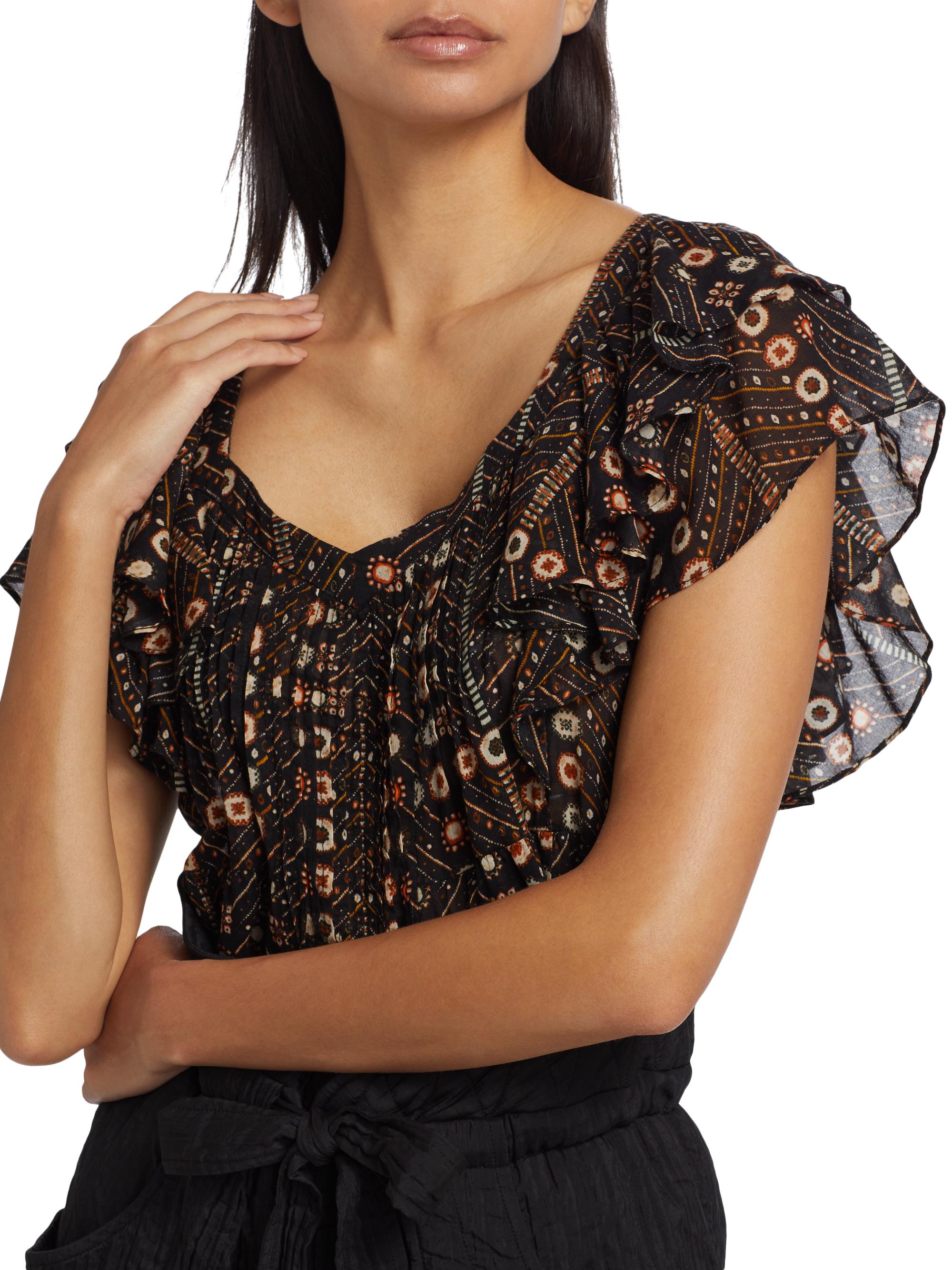 Isabel Marant Étoile Madrana Printed Cotton Top | Saks Fifth Avenue