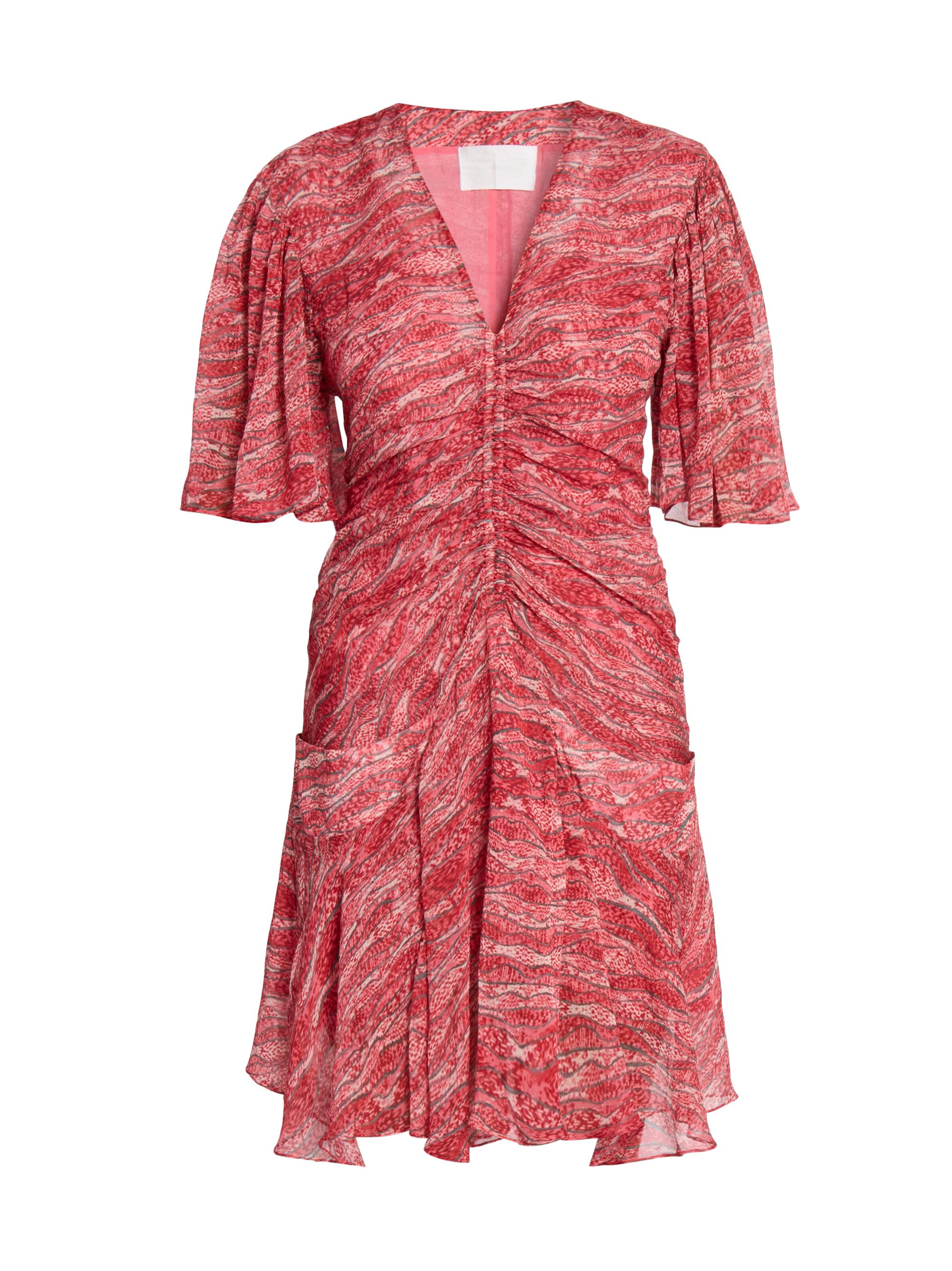 Isabel Marant Étoile Women's Vivienne Printed Ruched Minidress - Red