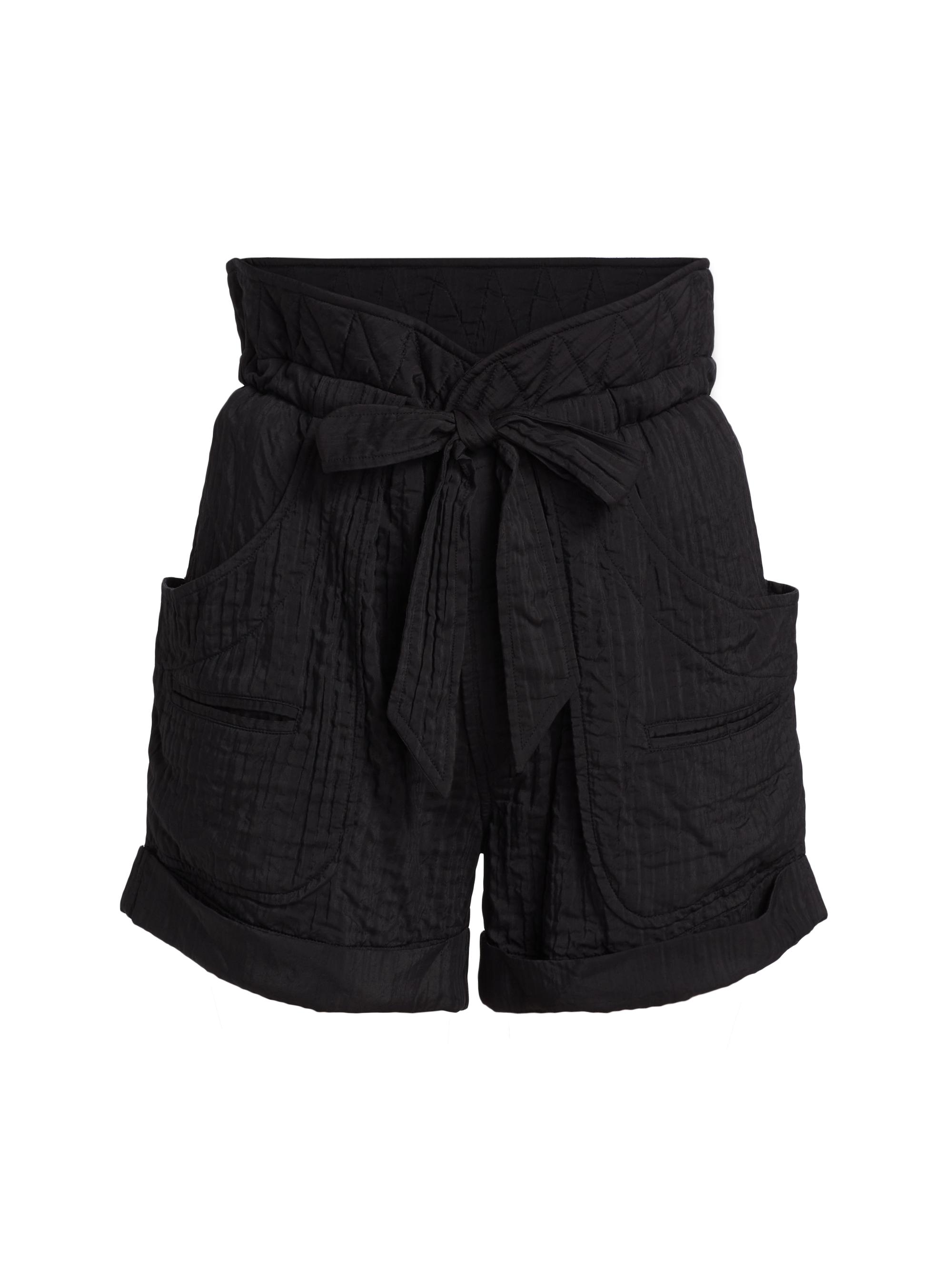 Isabel Marant Étoile Women's Sereni Woven Paperbag-Waist Shorts - Black