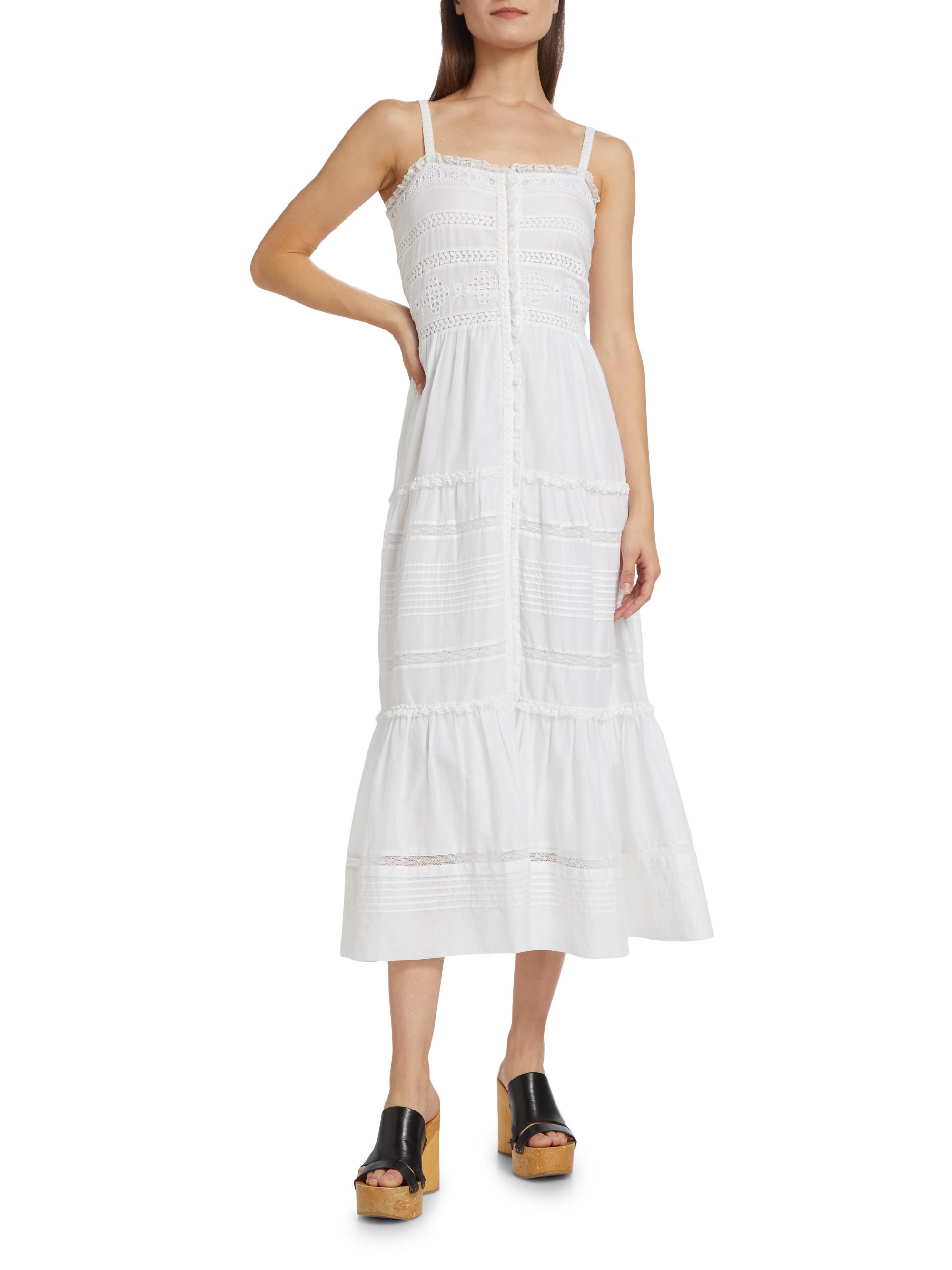 chinese dress ladies Faeryn Eyelet Tiered Maxi Dress