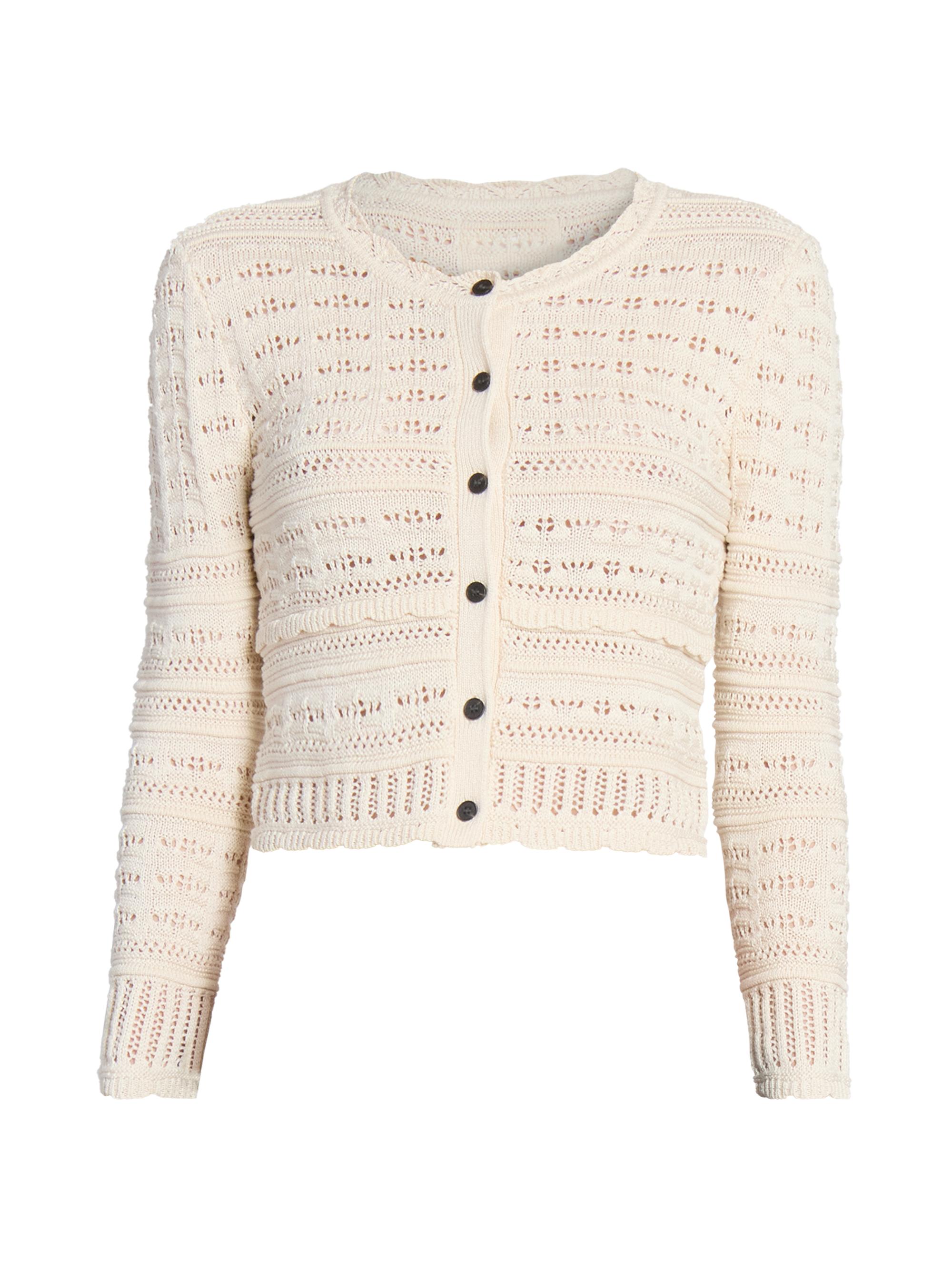 Isabel Marant Étoile Women's Ajaline Cotton Pointelle Cardigan - Ecru