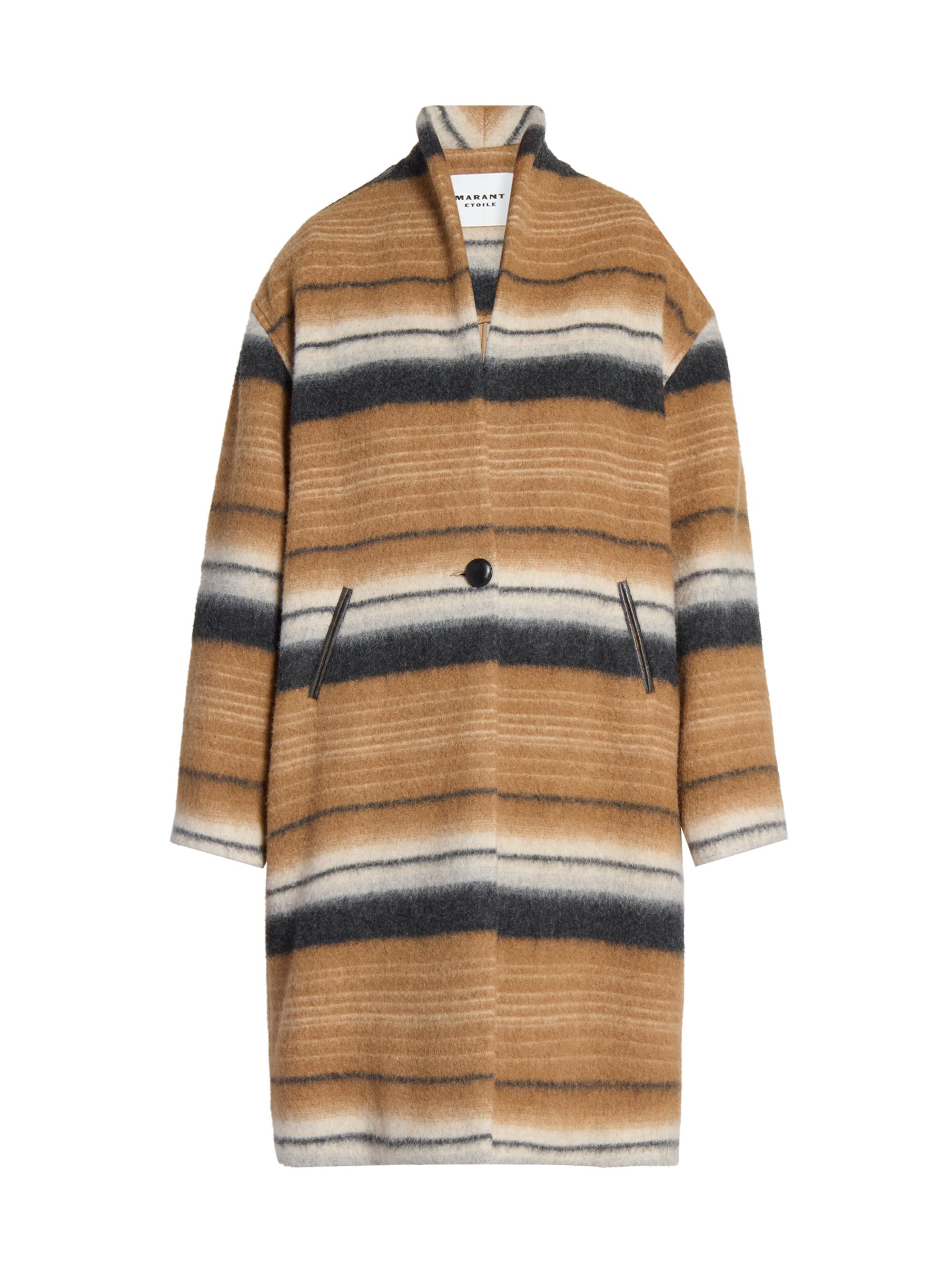 Isabel Marant Étoile Daby Striped Stretch Wool Coat | Saks Fifth