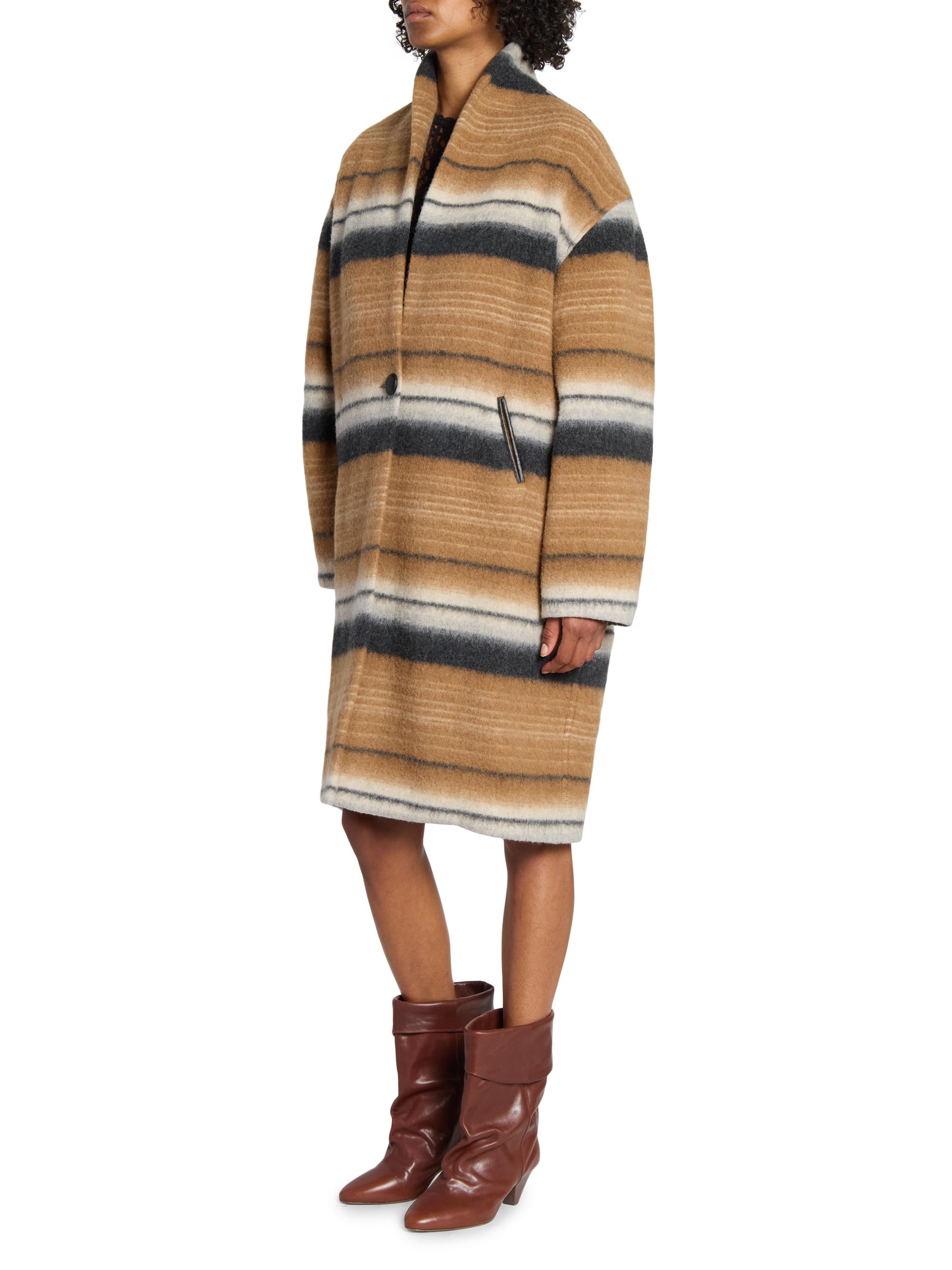 Isabel Marant Étoile Daby Striped Stretch Wool Coat | Saks Fifth