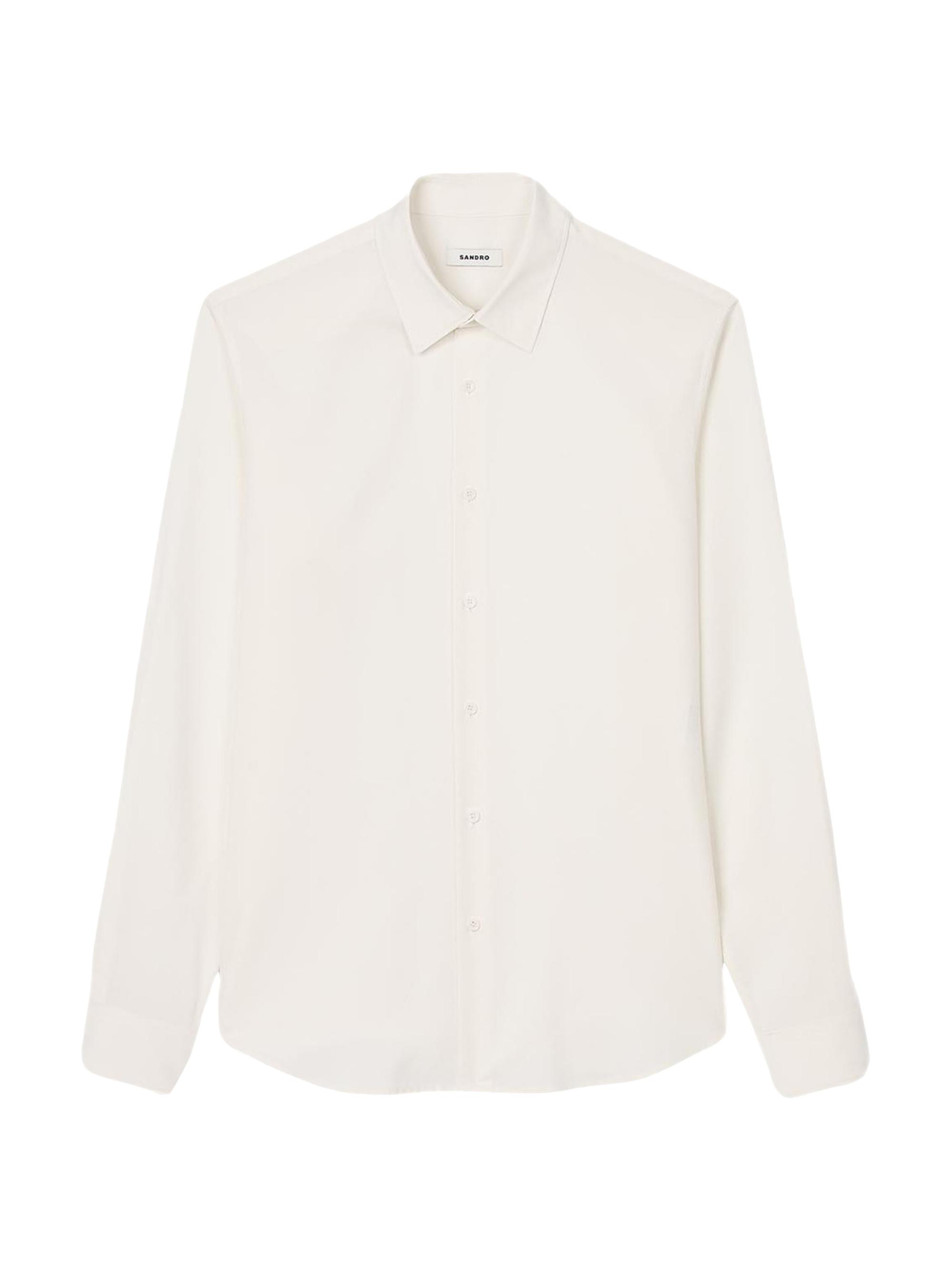 Sandro Men's Long-Sleeved Loose-Fit Shirt - White