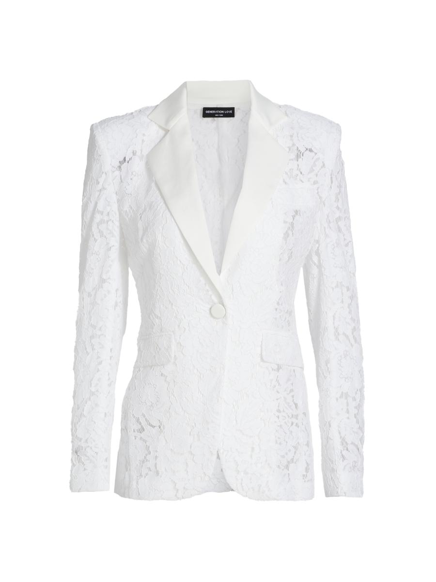 ジャケット CHLOE White Cotton Blend Blazer Chloé Cotton Blend Blazer in White | Lyst