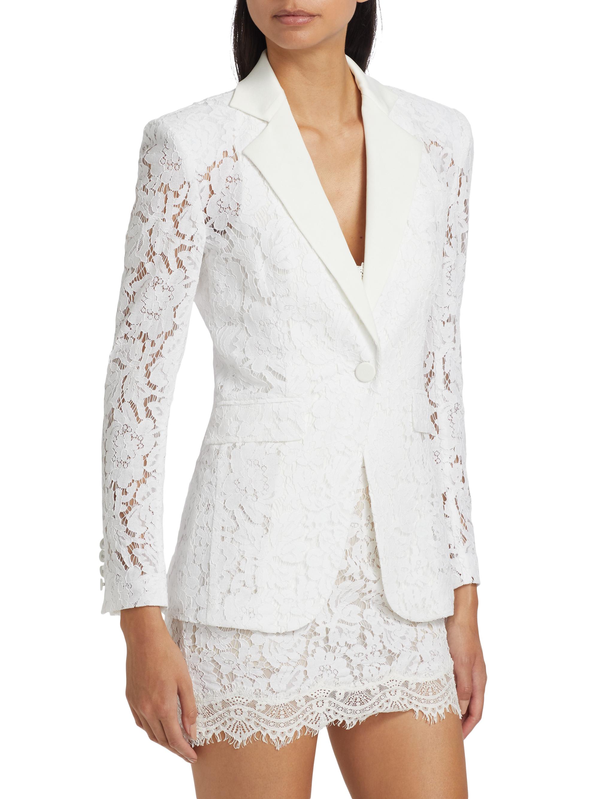 Generation Love Zoya Lace Cotton-Blend Single-Breasted Blazer