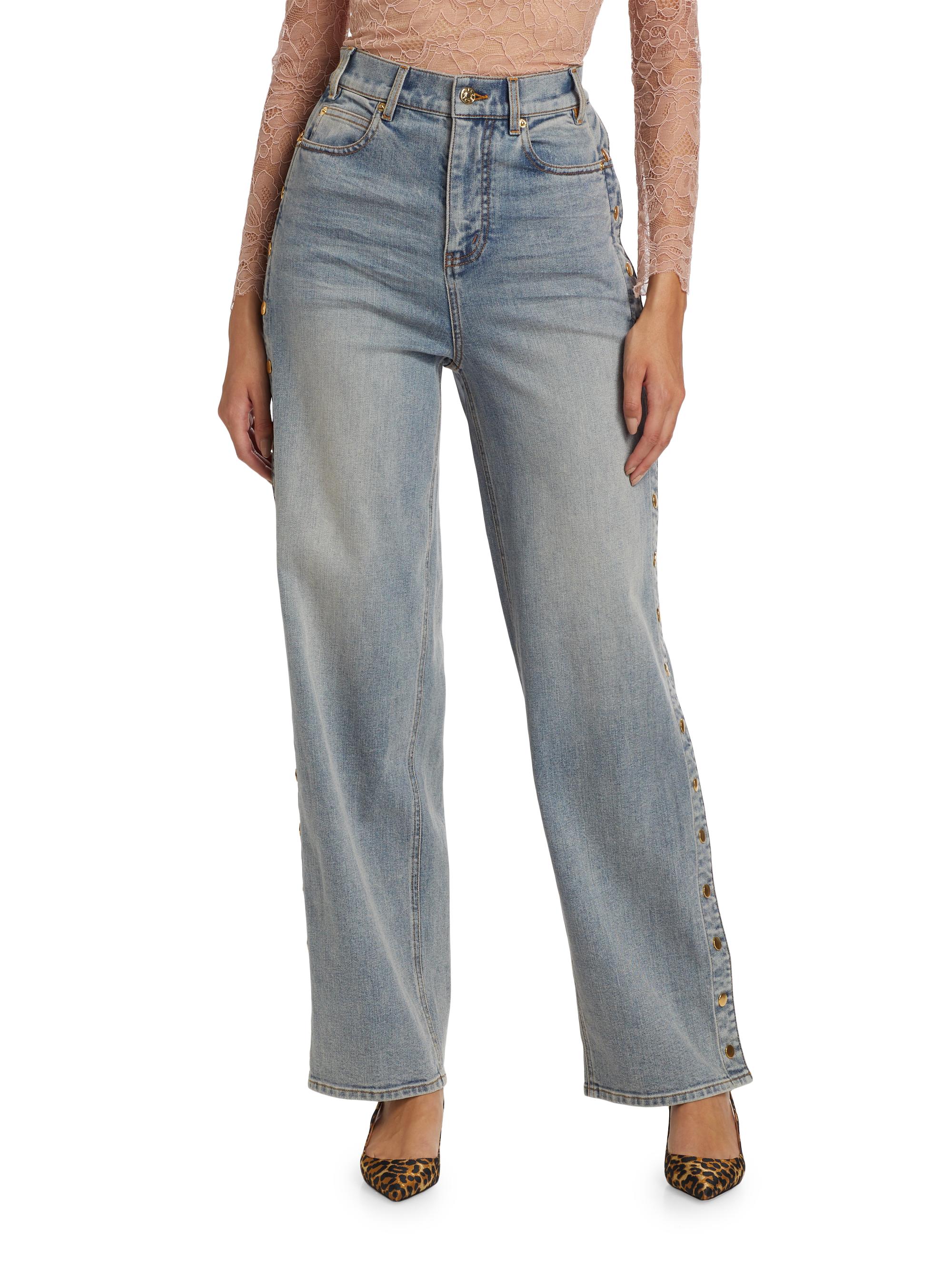 Generation Love Stassia Side-Snap Straight Jeans | Saks Fifth Avenue