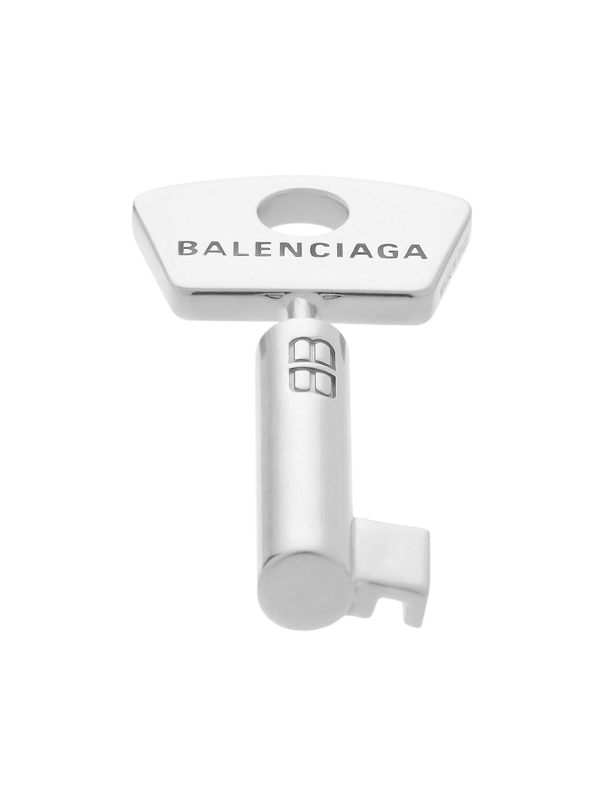 Balenciaga Women's Amour Key Earring - Silver