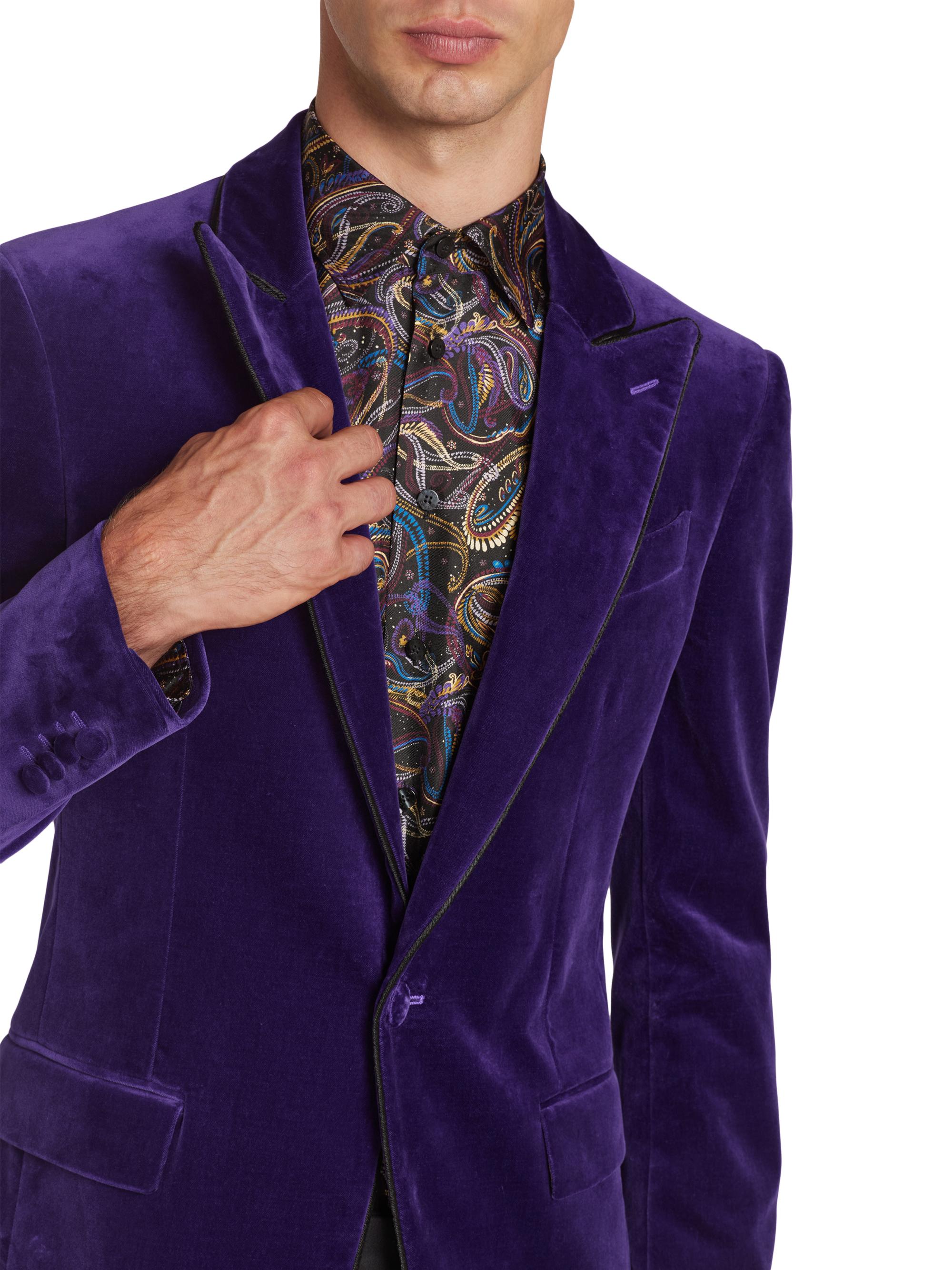 Etro Stretch-Velvet Tuxedo Jacket | Saks Fifth Avenue