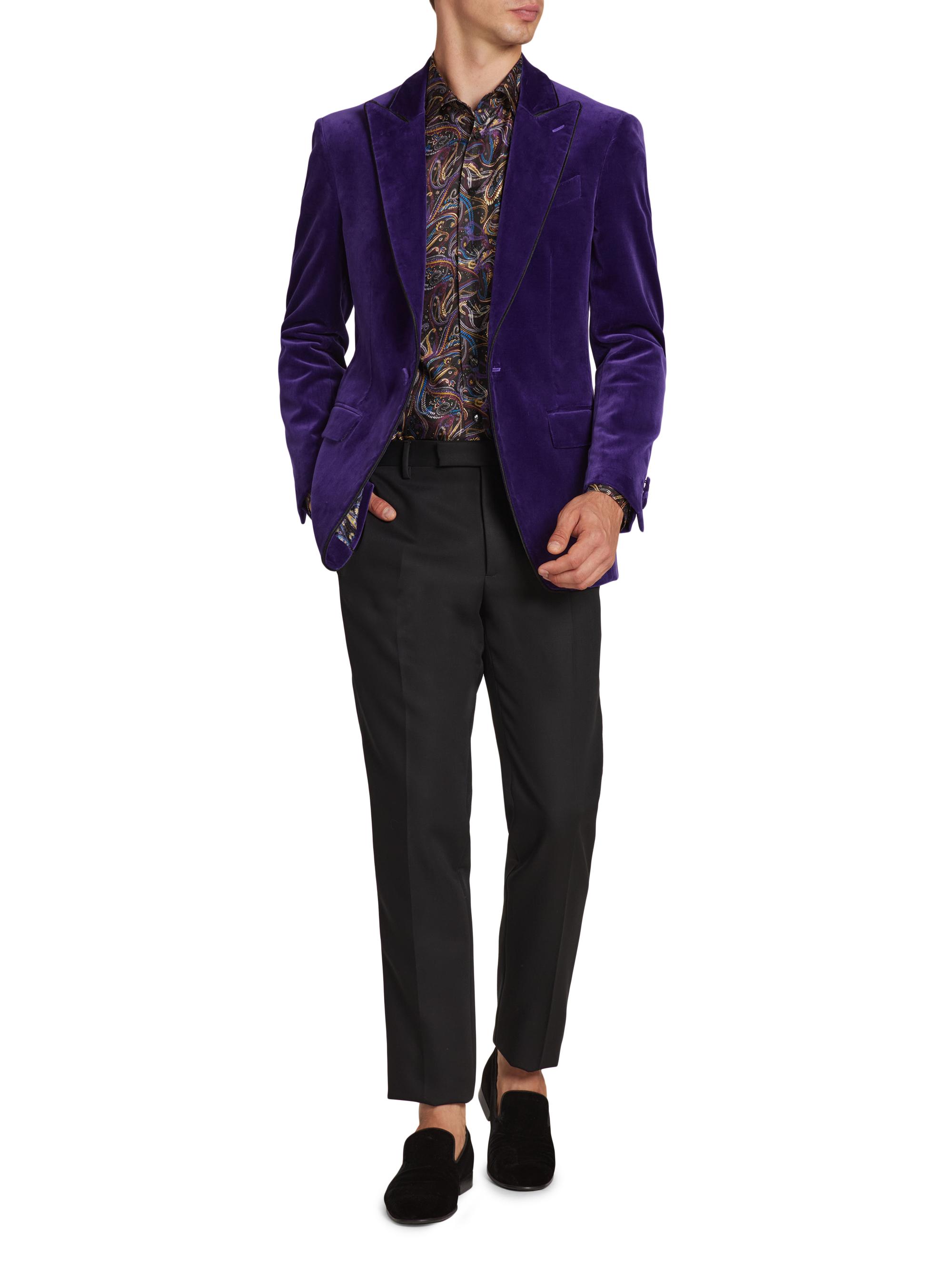 Etro Stretch-Velvet Tuxedo Jacket | Saks Fifth Avenue