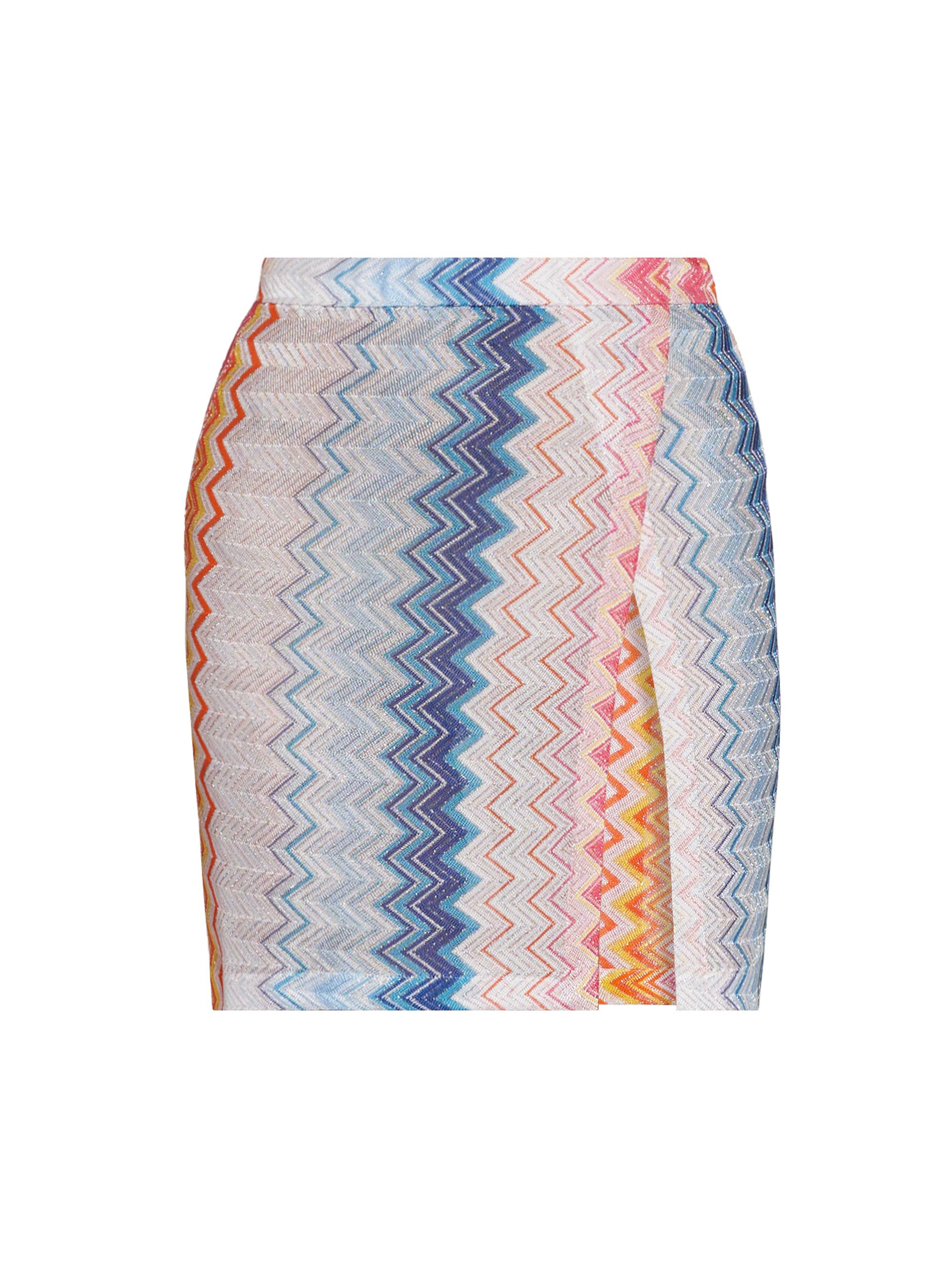 Missoni Women's Chevron Knit Front-Slit Miniskirt - Multicolor Shaded Fuchsia