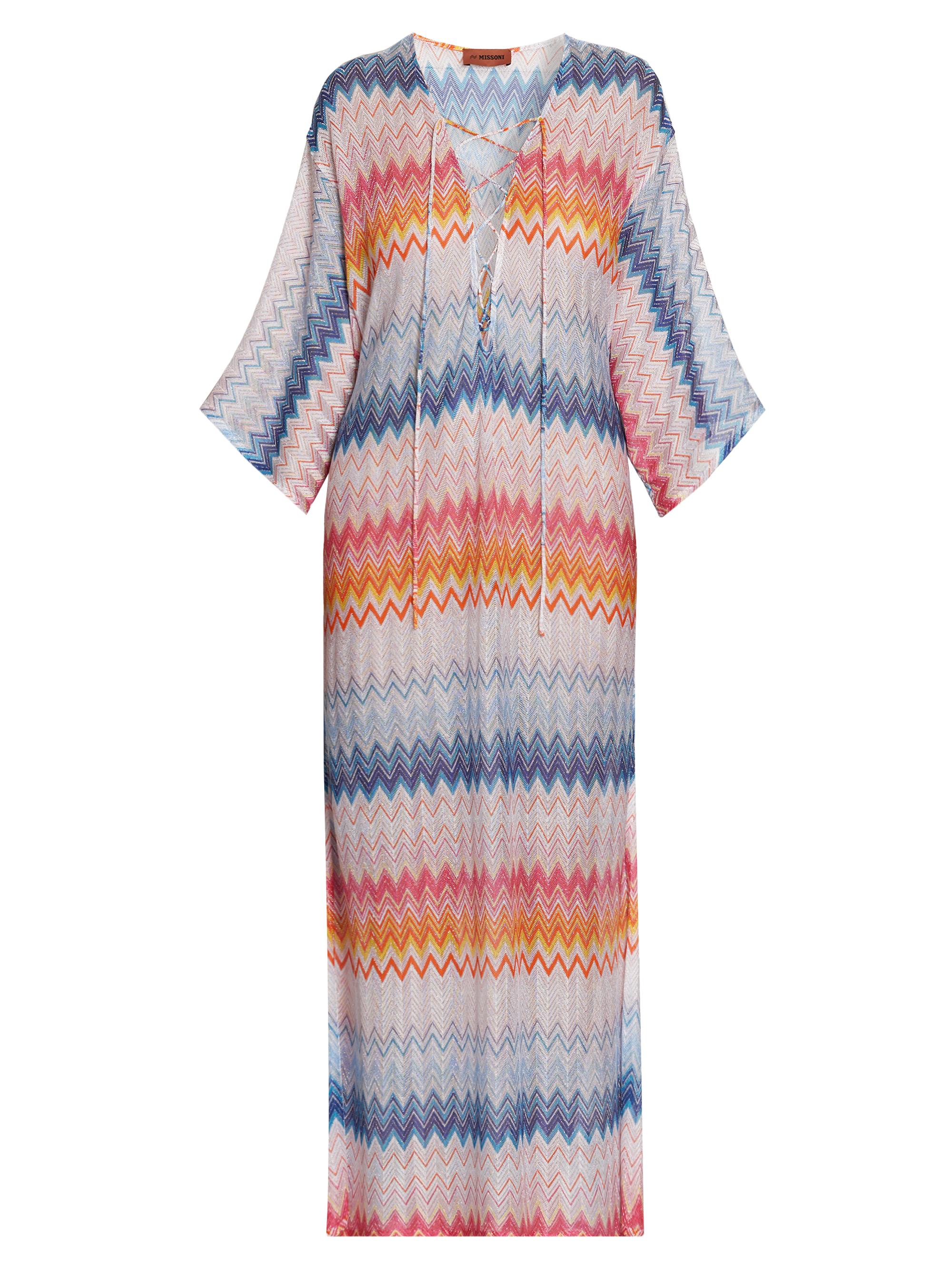 Missoni Women's Chevron Lace-Up Long Cover-Up - Multicolor Shaded Fucsia