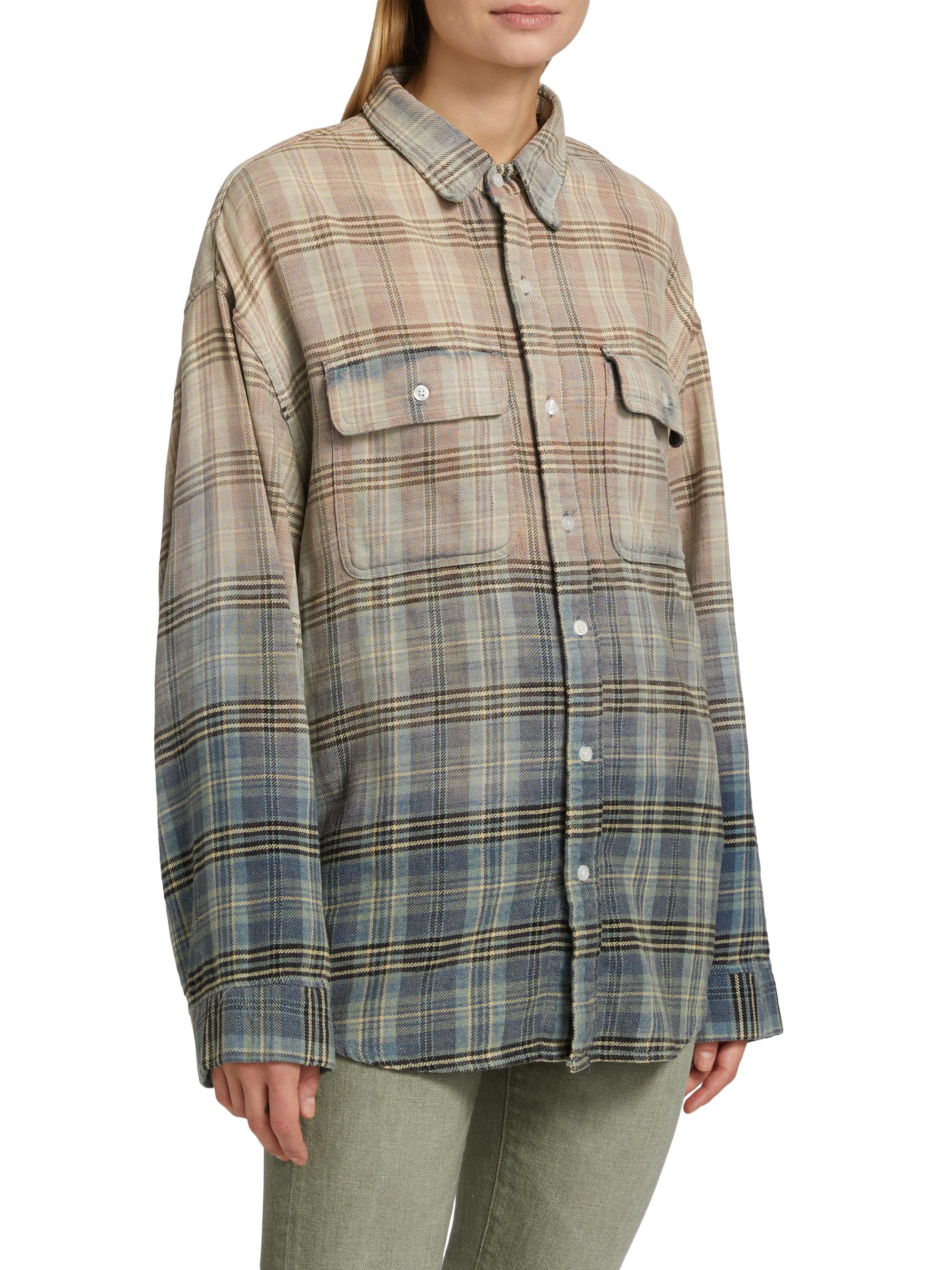 MUSE R13 RELAXED WORKSHIRT チェックシャツ R13 Gradient Plaid Relaxed Workshirt | Saks Fifth Avenue