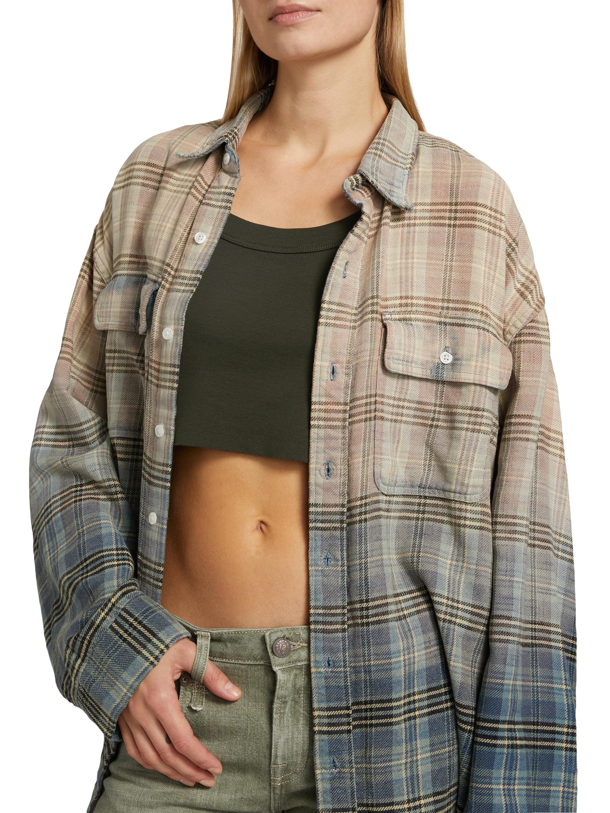 MUSE R13 RELAXED WORKSHIRT チェックシャツ R13 Gradient Plaid Relaxed Workshirt | Saks Fifth Avenue