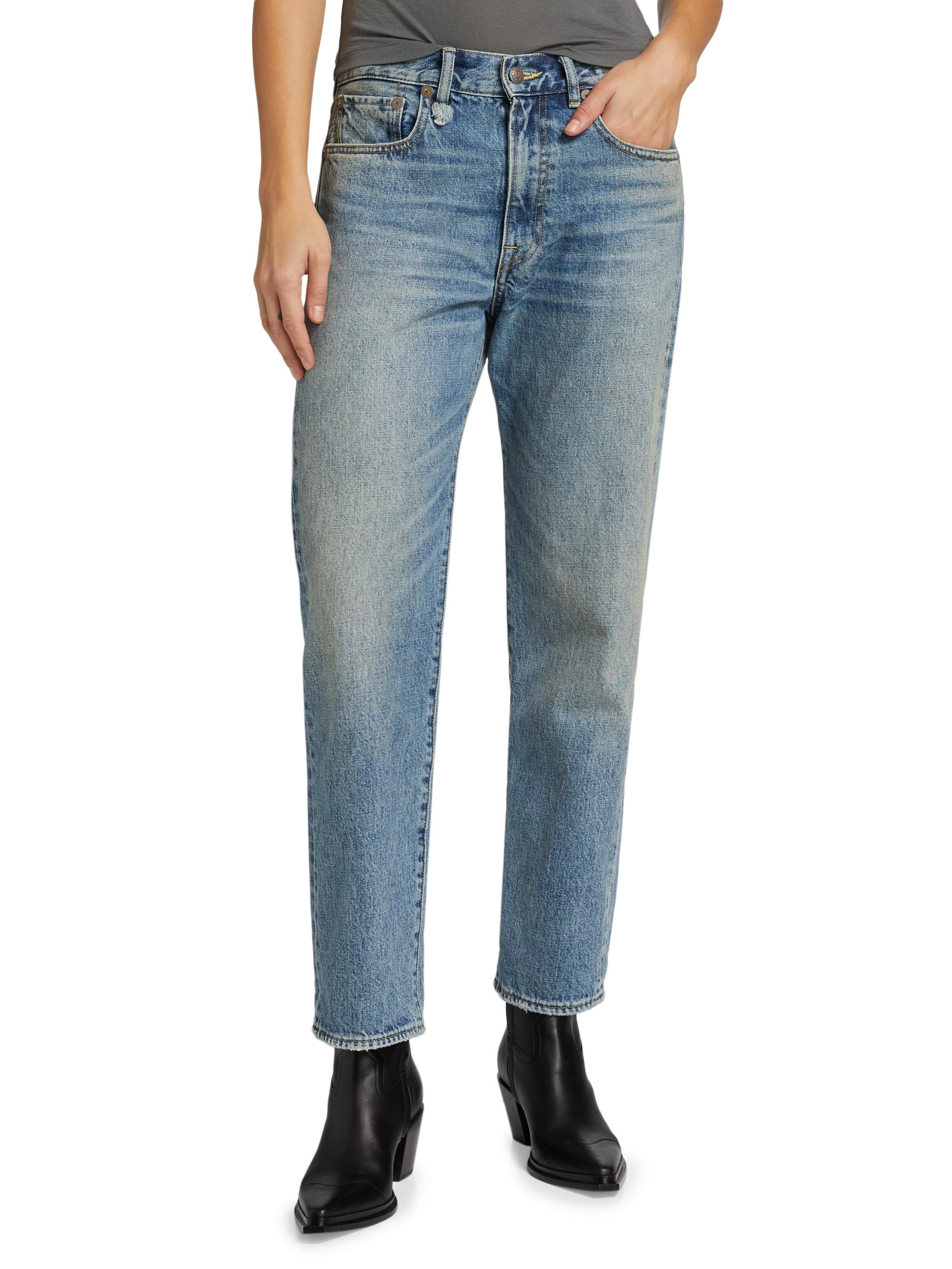 R13 Women's Boyfriend Mid-Rise Tapered Jeans - Lena Blue | Thumbnail 3