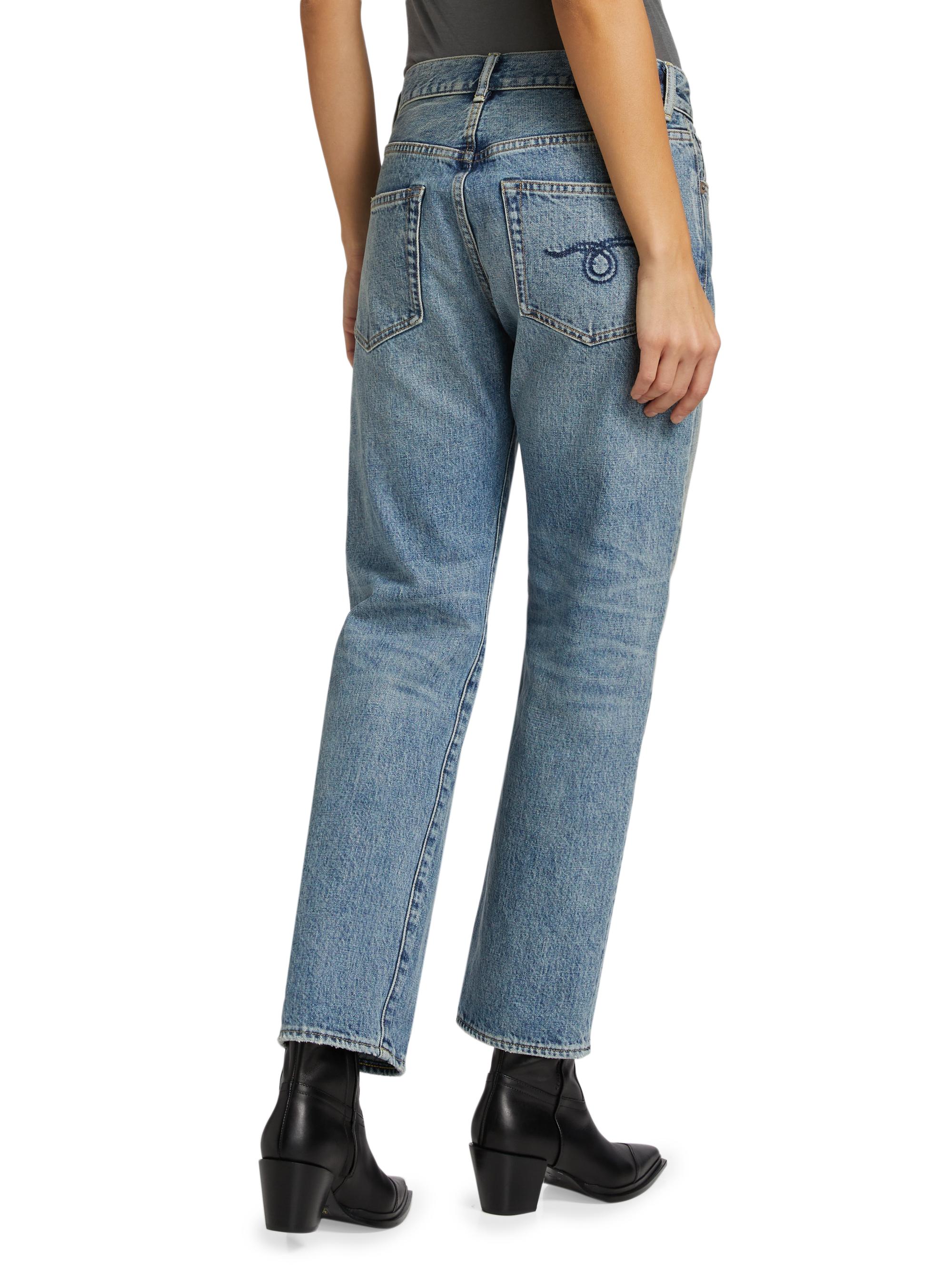 R13 Women's Boyfriend Mid-Rise Tapered Jeans - Lena Blue | Thumbnail 5