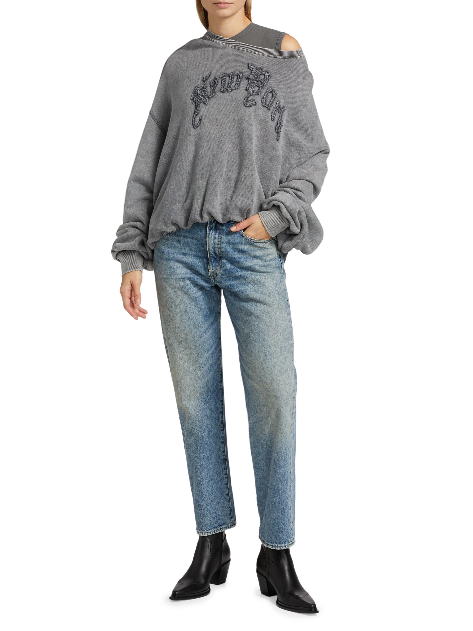 R13 Women's Boyfriend Mid-Rise Tapered Jeans - Lena Blue | Thumbnail 2