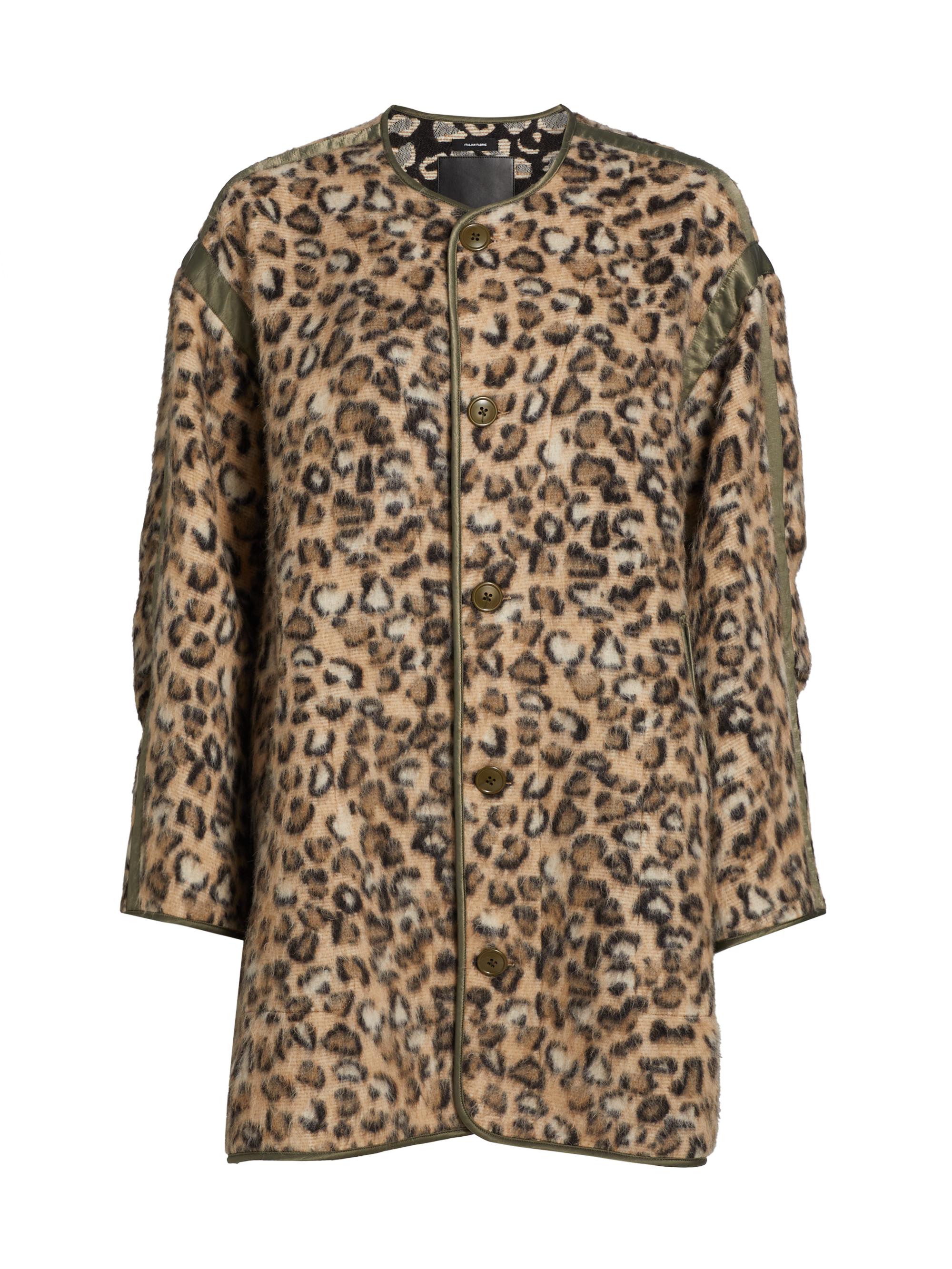R13 Women's Taped Liner Wooly Leopard Coat - Wooly Leopard