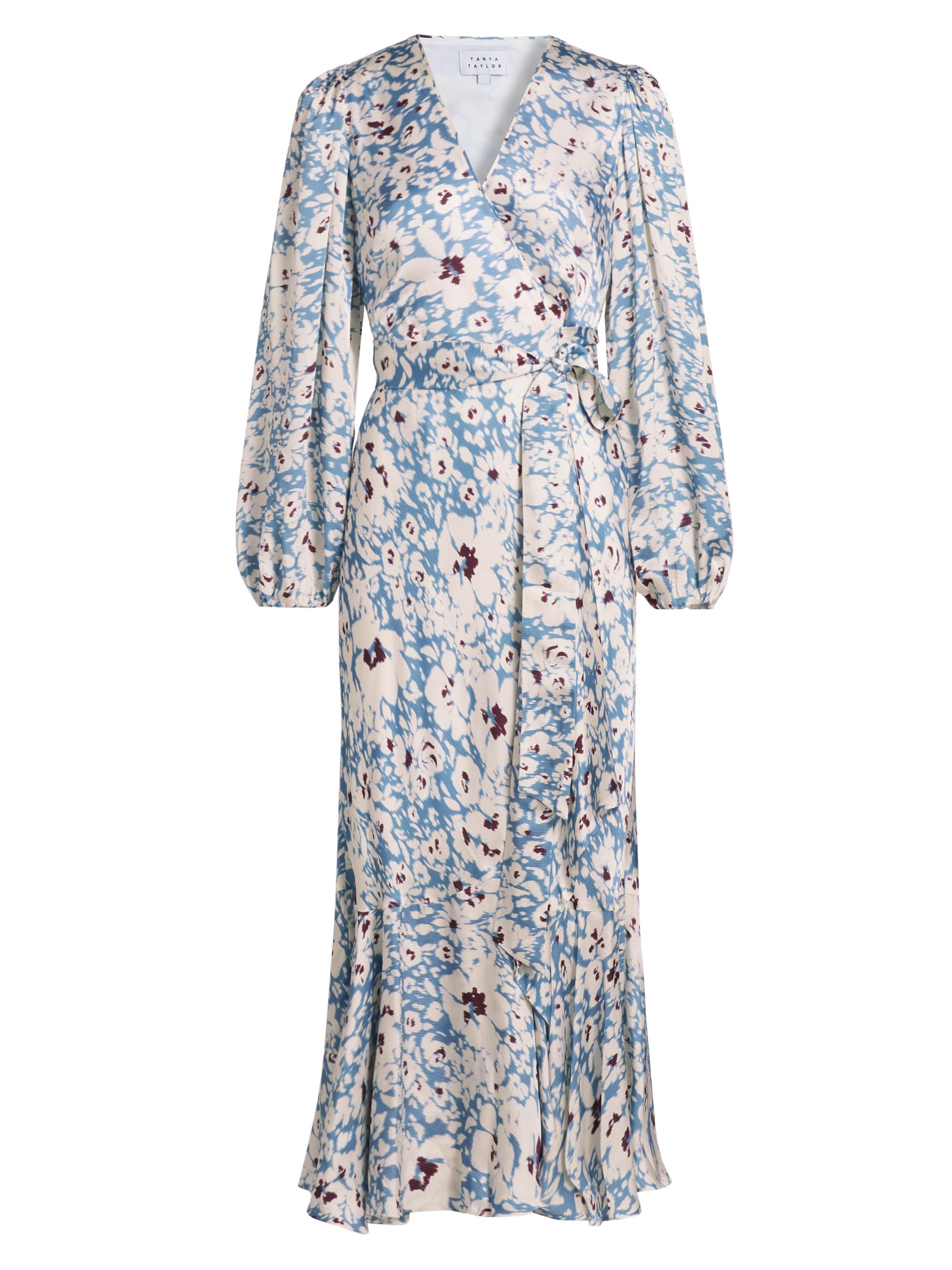 Tanya Taylor Women's Blaire Satin Midi-Dress - Blue Bird Multi
