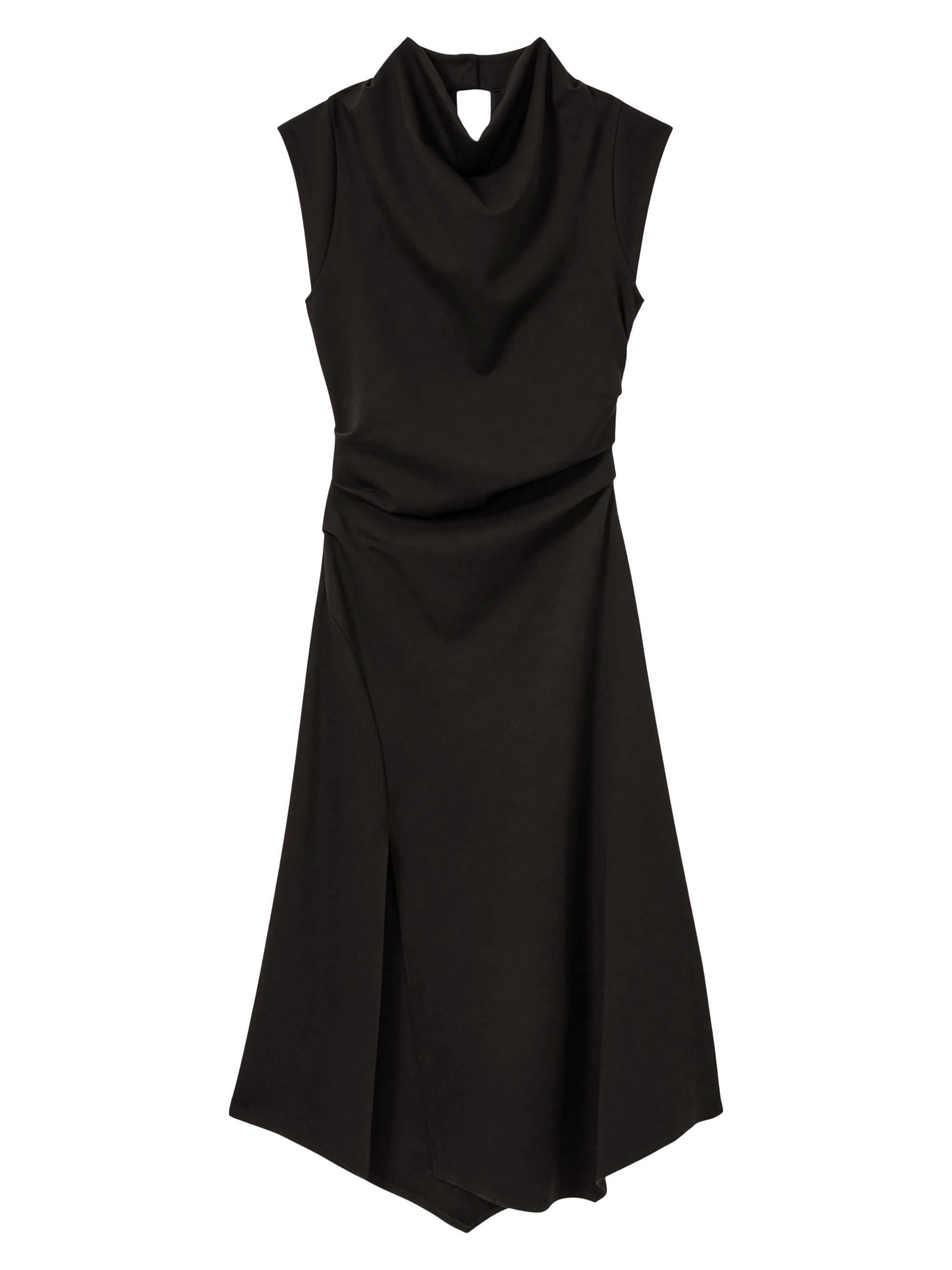 Reiss Women's Harlen Twill Jersey Midi-Dress - Black