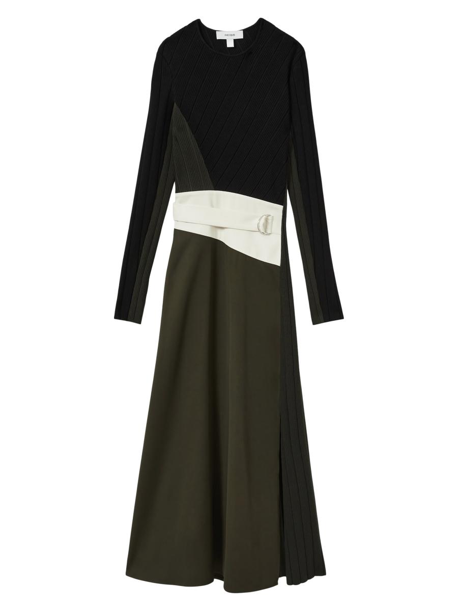 【海外限定】REISS☆スカートBlack Dina Pleated Layered Asymme REISS Dina Pleated Layered Asymmetric Midi Skirt in Black