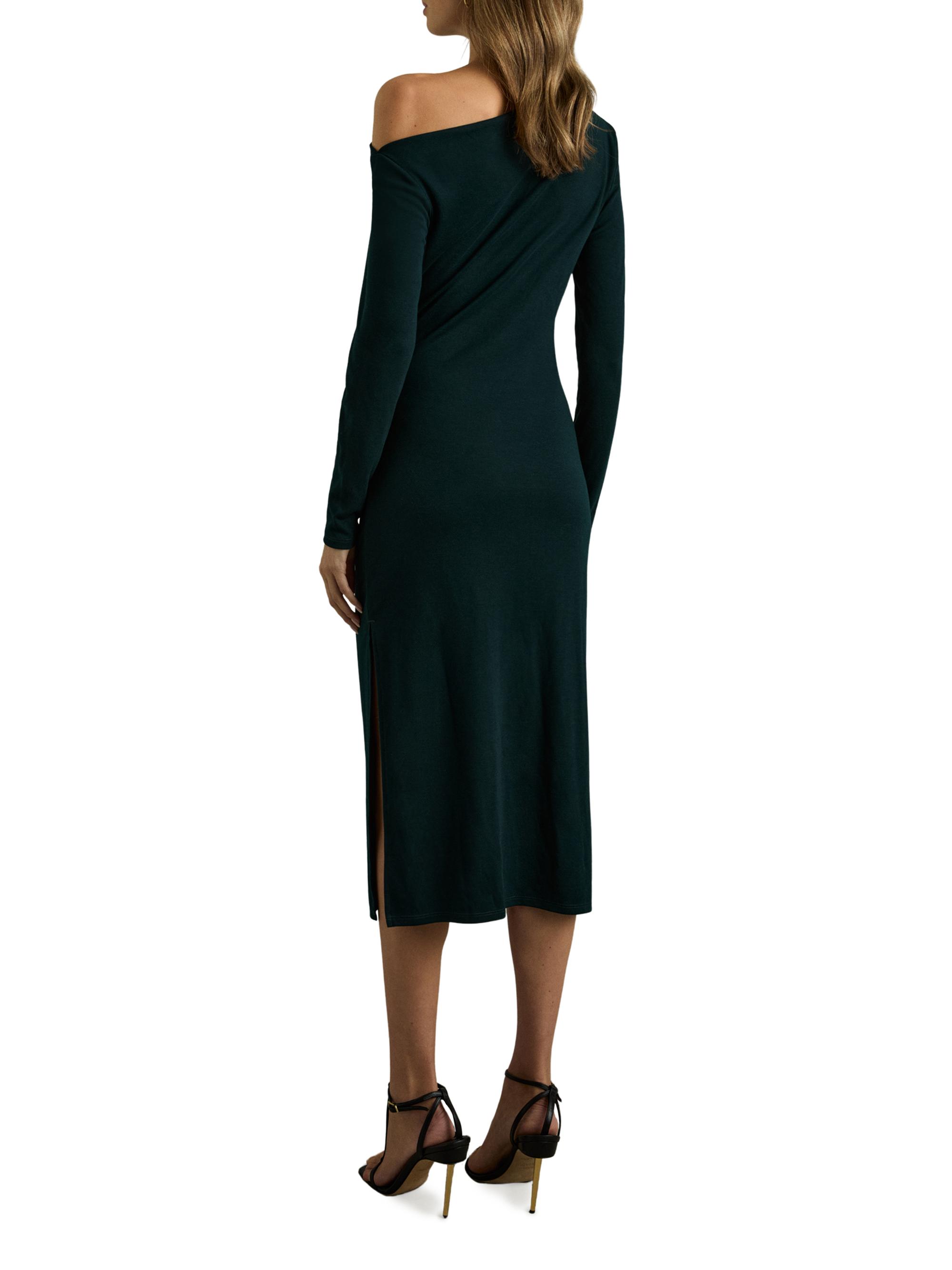 green emerald velvet dress Glitter Fitted Jersey Dress by Cinderella Divine - CC1618