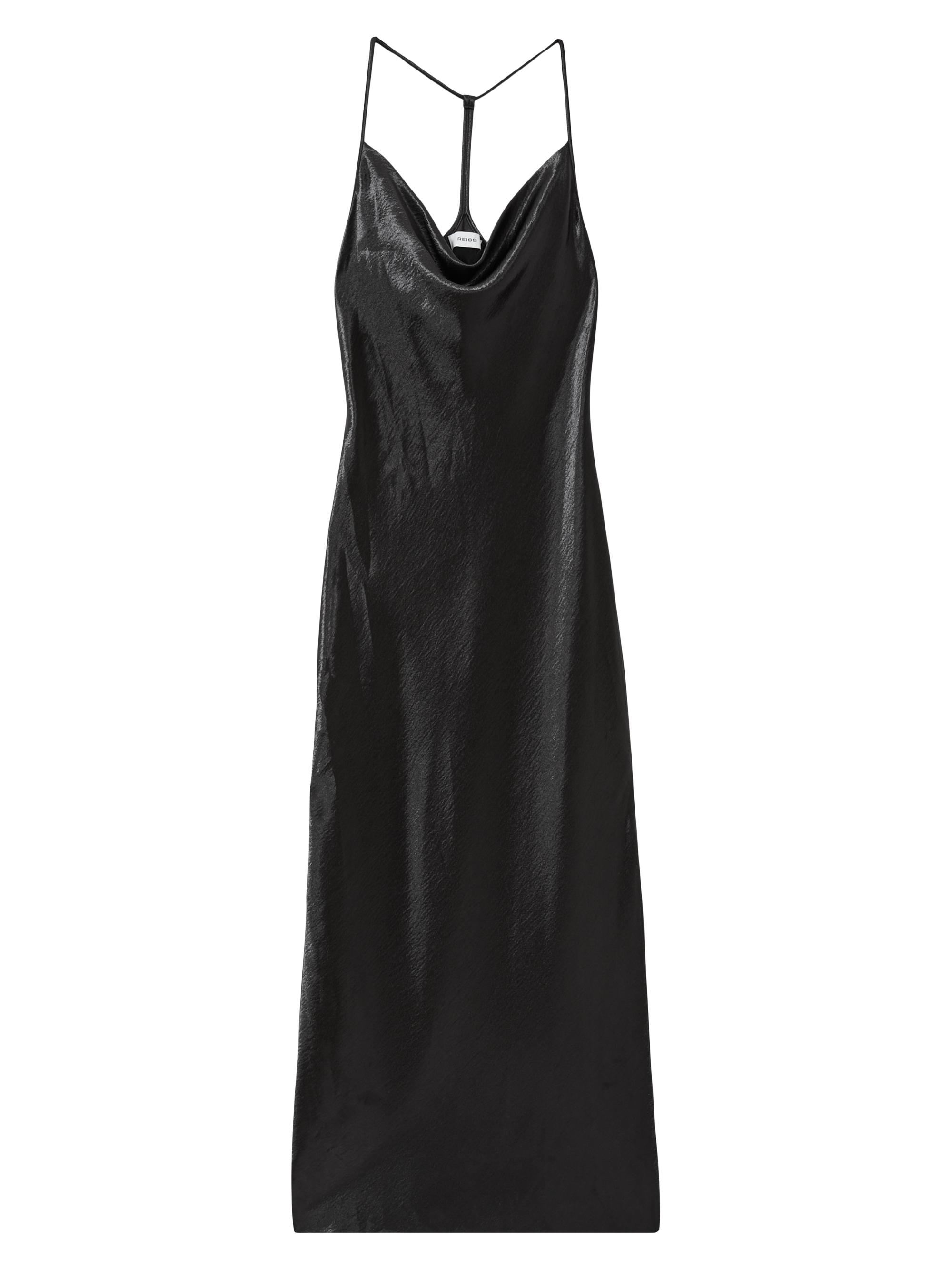 Reiss Women's Paisley Metallic Slipdress - Charcoal