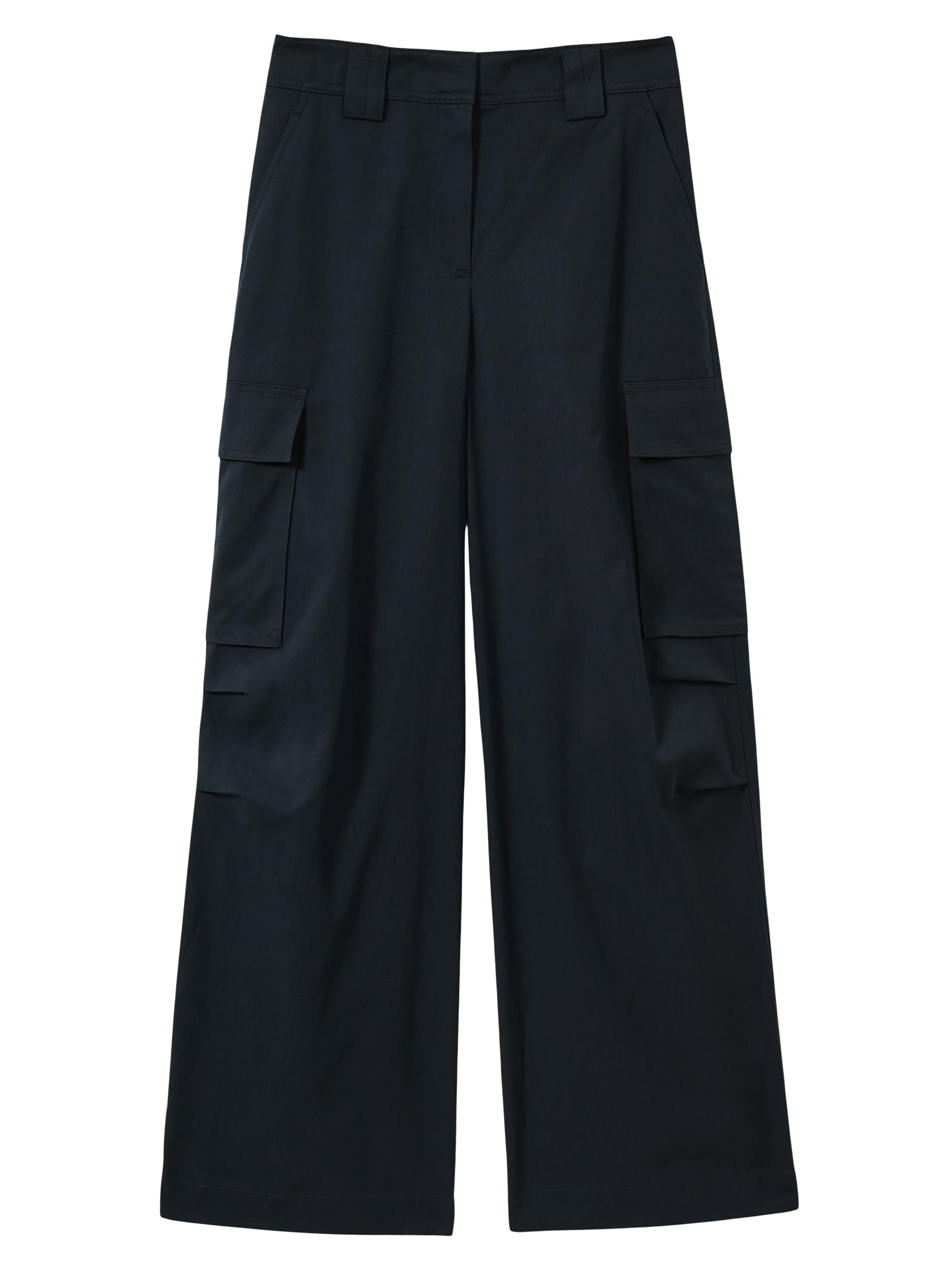 Reiss Women's Ava Wide-Leg Trousers - Navy