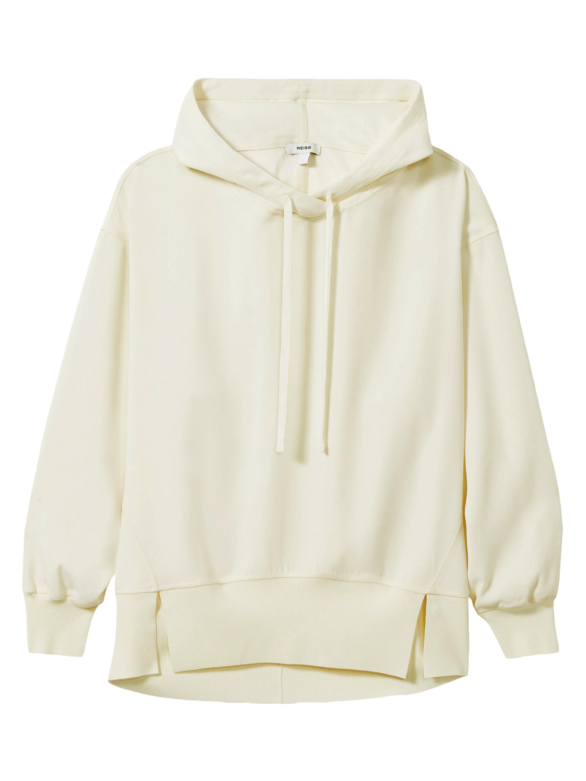 Reiss Women's Kiara Split-Hem Hoodie - Cream