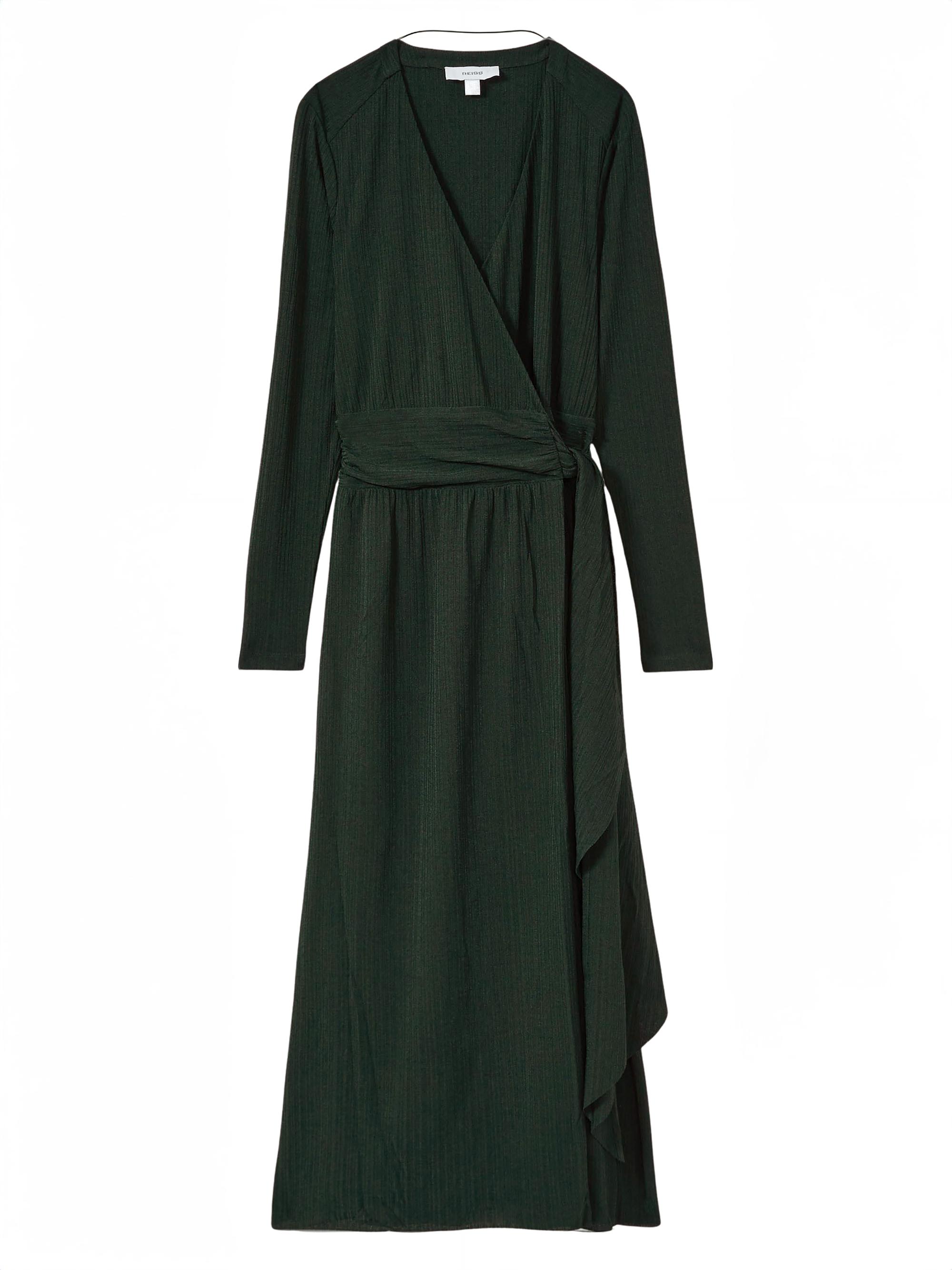 Reiss Women's Madeline Jersey Wrap Midi-Dress - Green