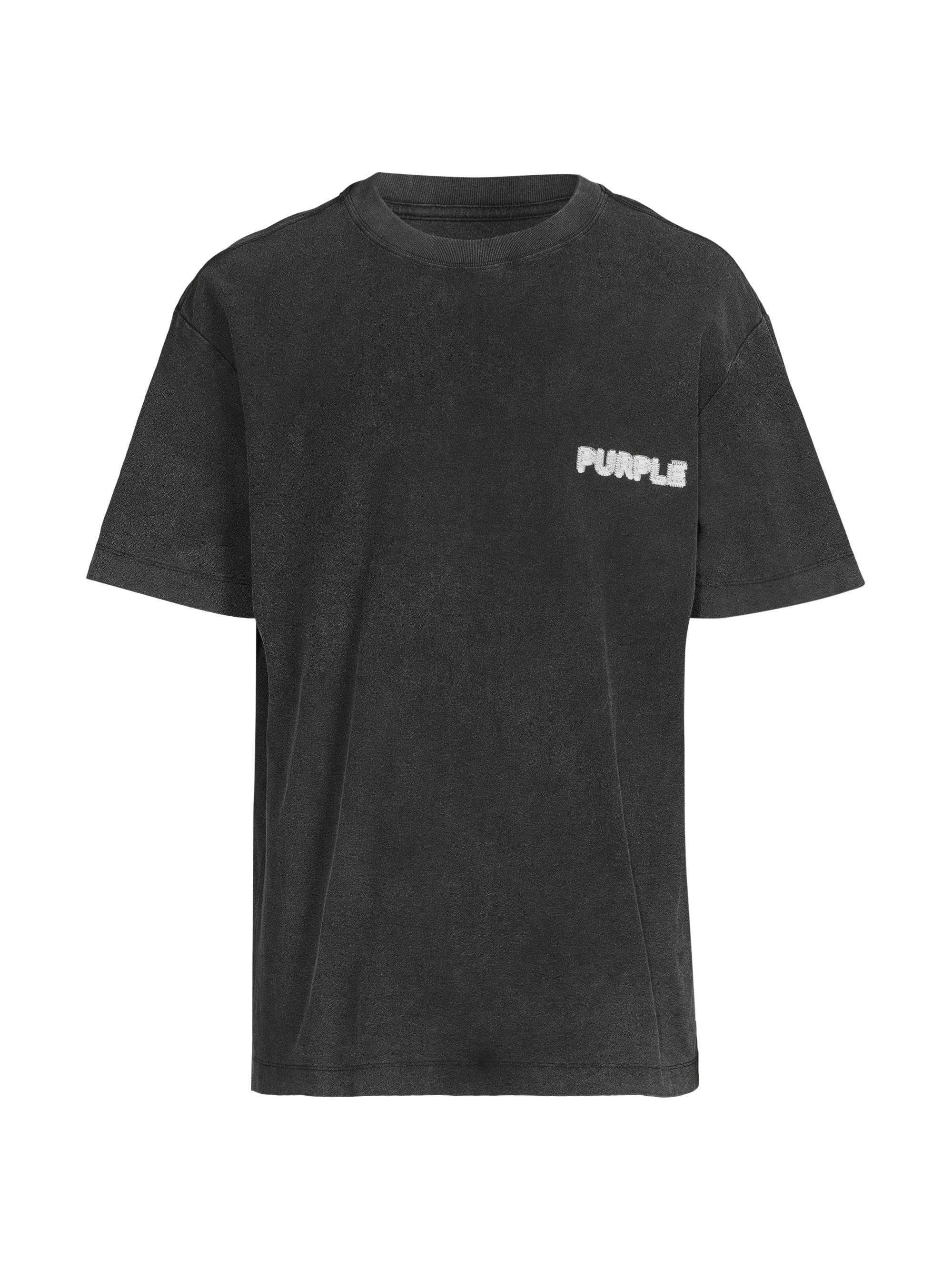 Purple Brand Men's Textured Jersey Logo T-Shirt - Black
