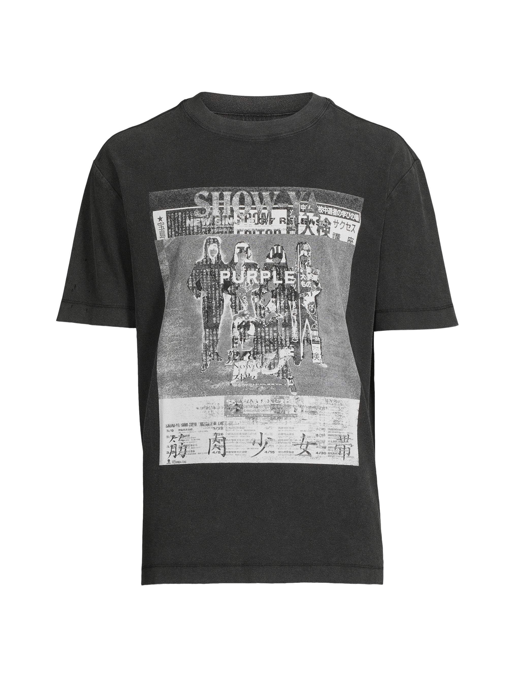 Purple Brand Men's Graphic Cotton T-Shirt - Black