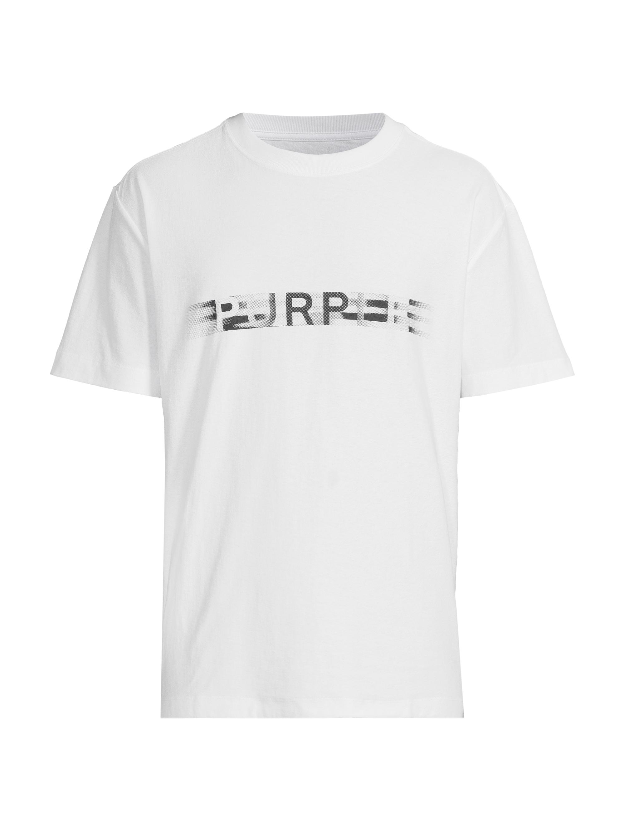 Purple Brand Men's Logo Graphic Cotton T-Shirt - White