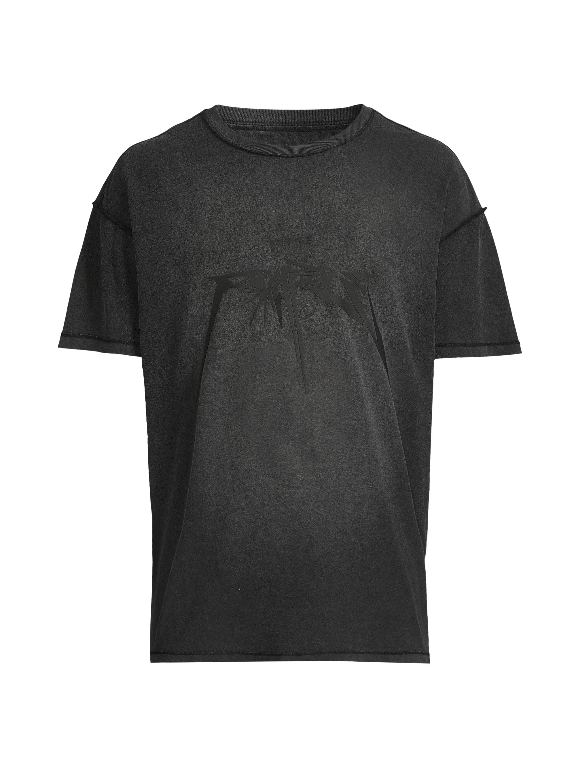 Purple Brand Men's Textured Inside Out Cotton T-Shirt - Black