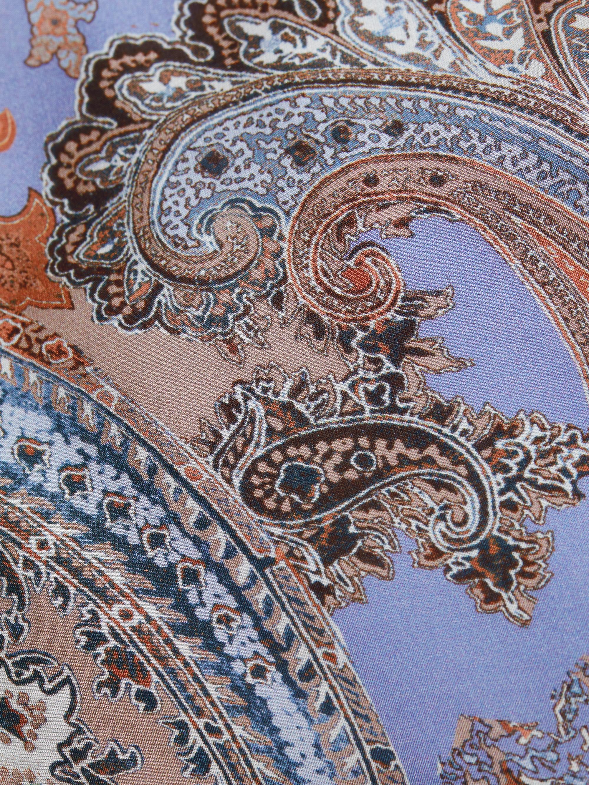 L'AGENCE Viola Paisley Silk Cowlneck Asymmetric Gown | Saks Fifth