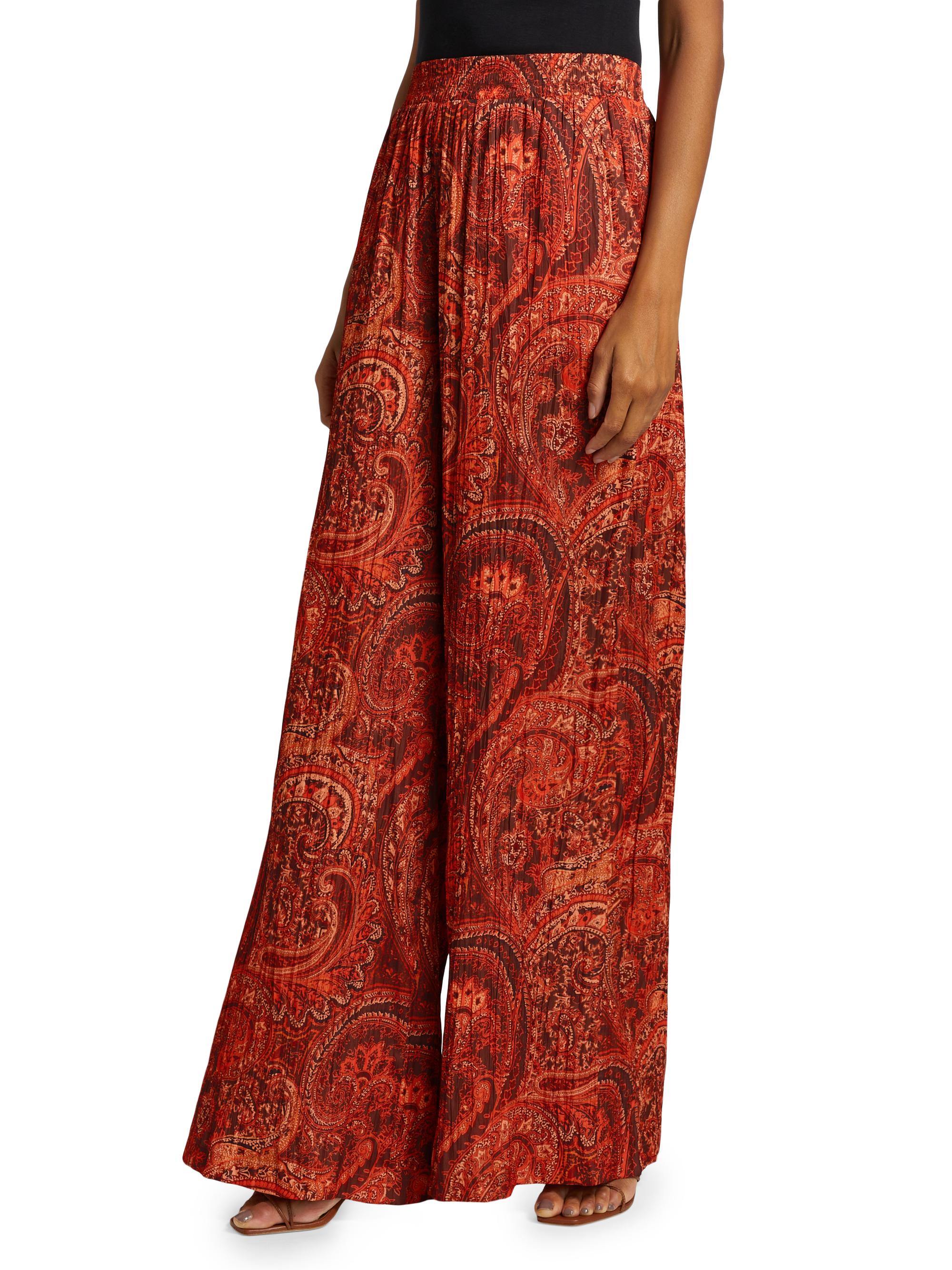 L'AGENCE Lillian Paisley Wide-Leg Pants | Saks Fifth Avenue