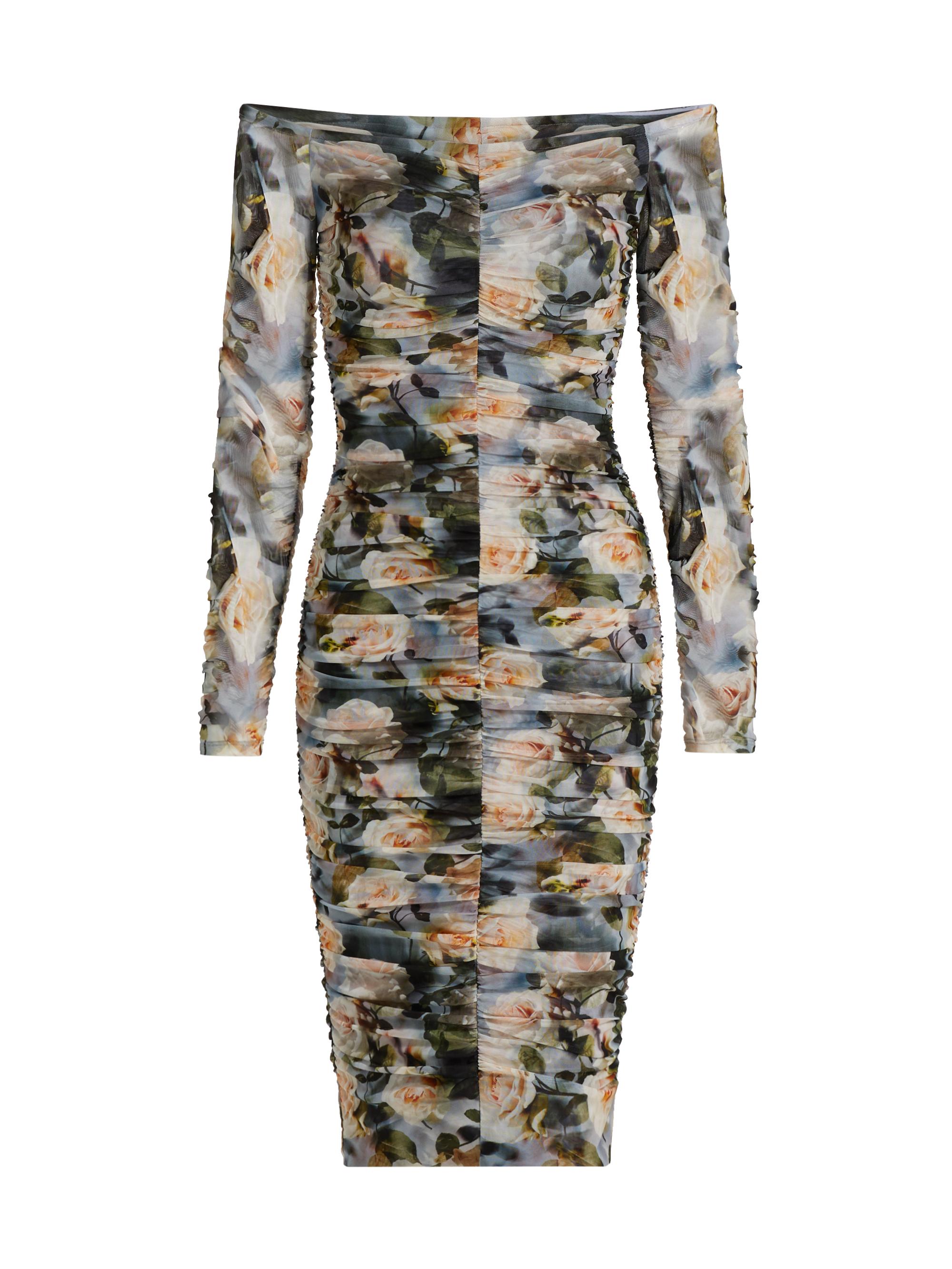 Alice + Olivia Delora Floral Scoopneck Midi-Dress | Saks Fifth Avenue