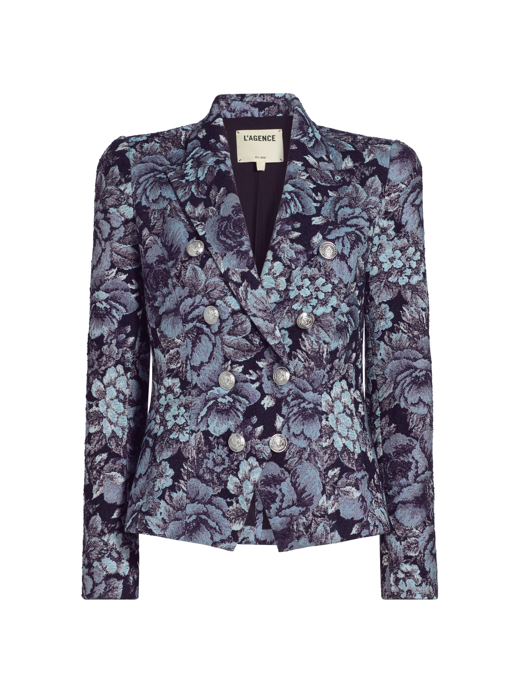 L'AGENCE Women's Bethany Floral Boxy Blazer - Black Midnight Floral Multi