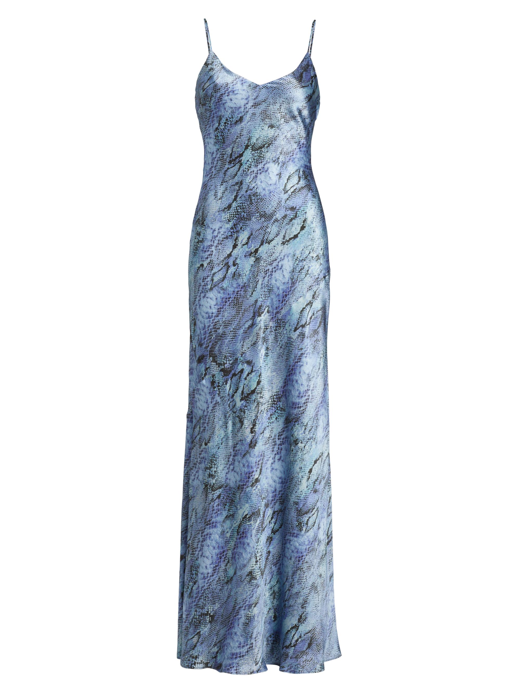 L'AGENCE Women's Serita Snake Silk Maxi Dress - Blue Snake