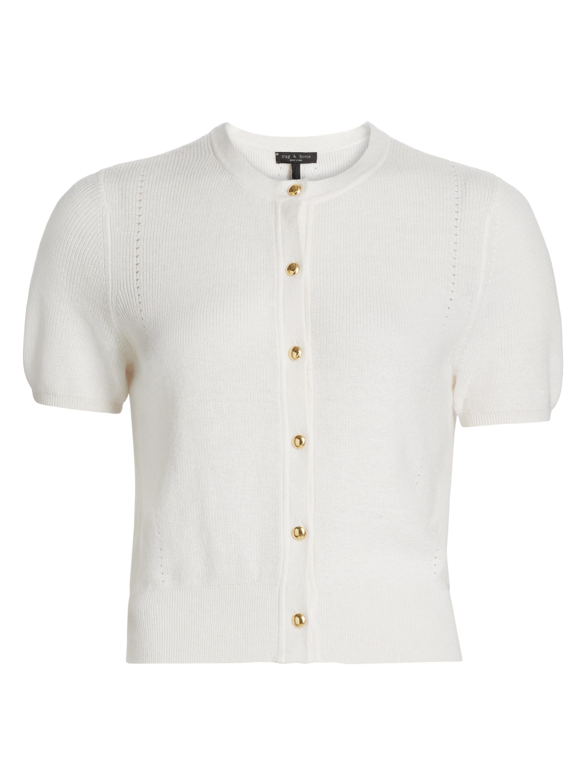 rag & bone Women's Dina Cotton-Cashmere Blend Cardigan - Heather Grey