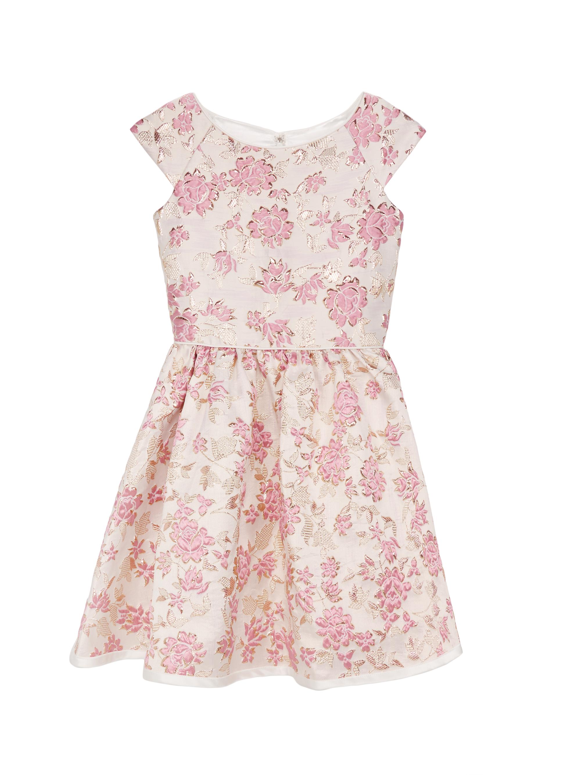 Joan Calabrese Little Girl's & Girl's Joan Brocade Cap-Sleeve Dress -  Multi