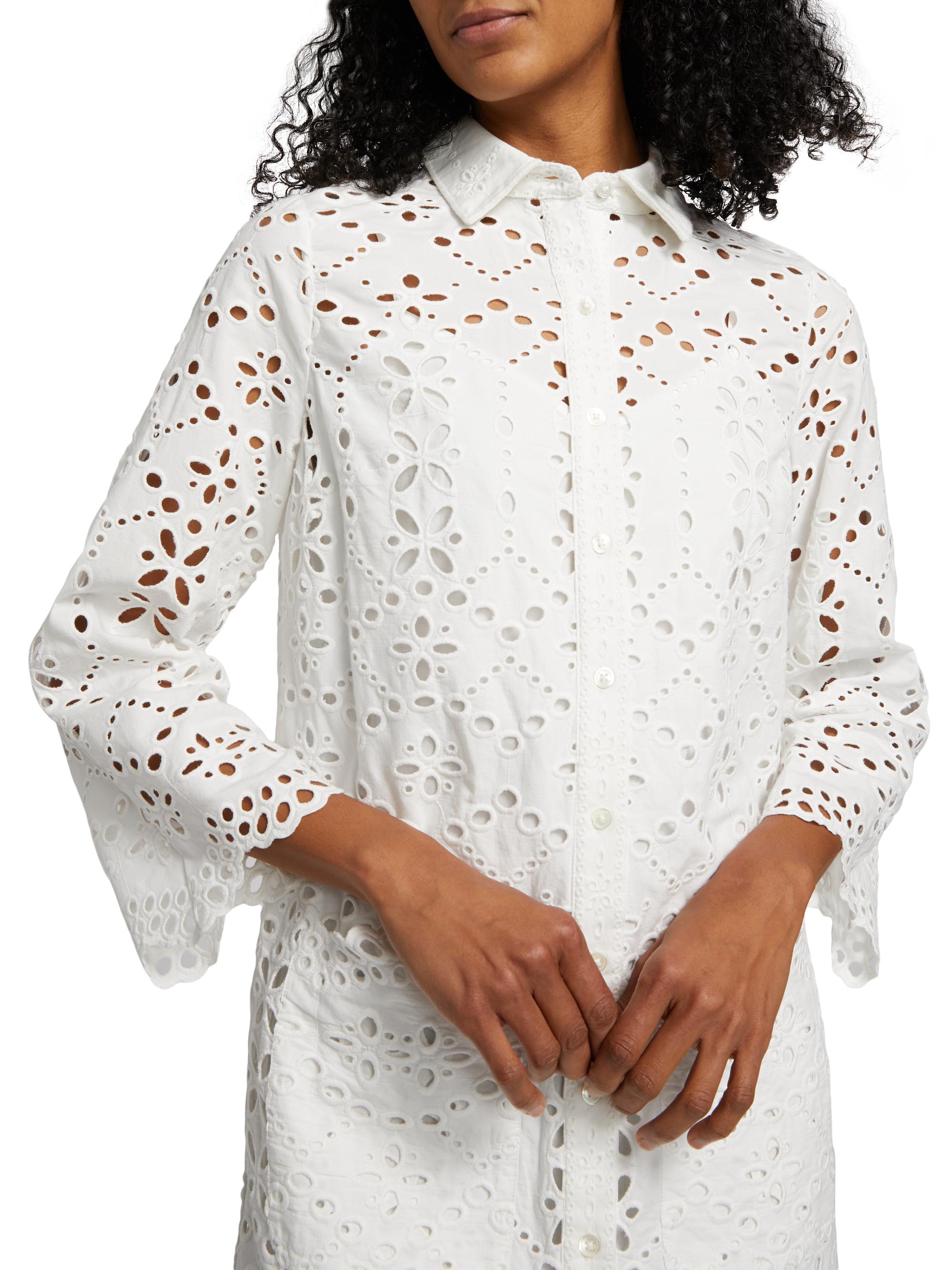 sumatra cotton eyelet dress Veronica Beard Sumatra Cotton Eyelet Dress In Off-White