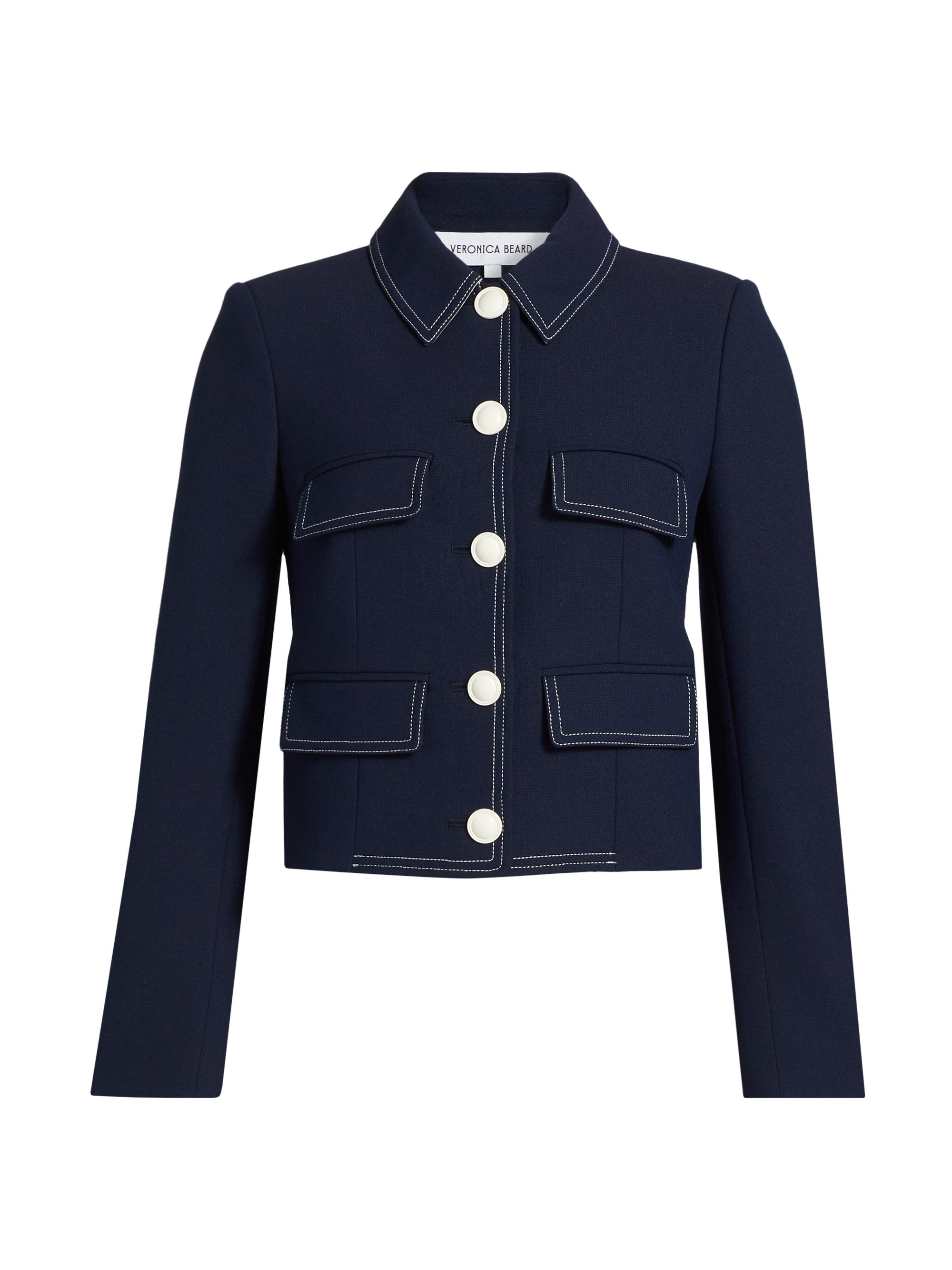 Veronica Beard Women's Constantine Tailored Cropped Jacket - Navy