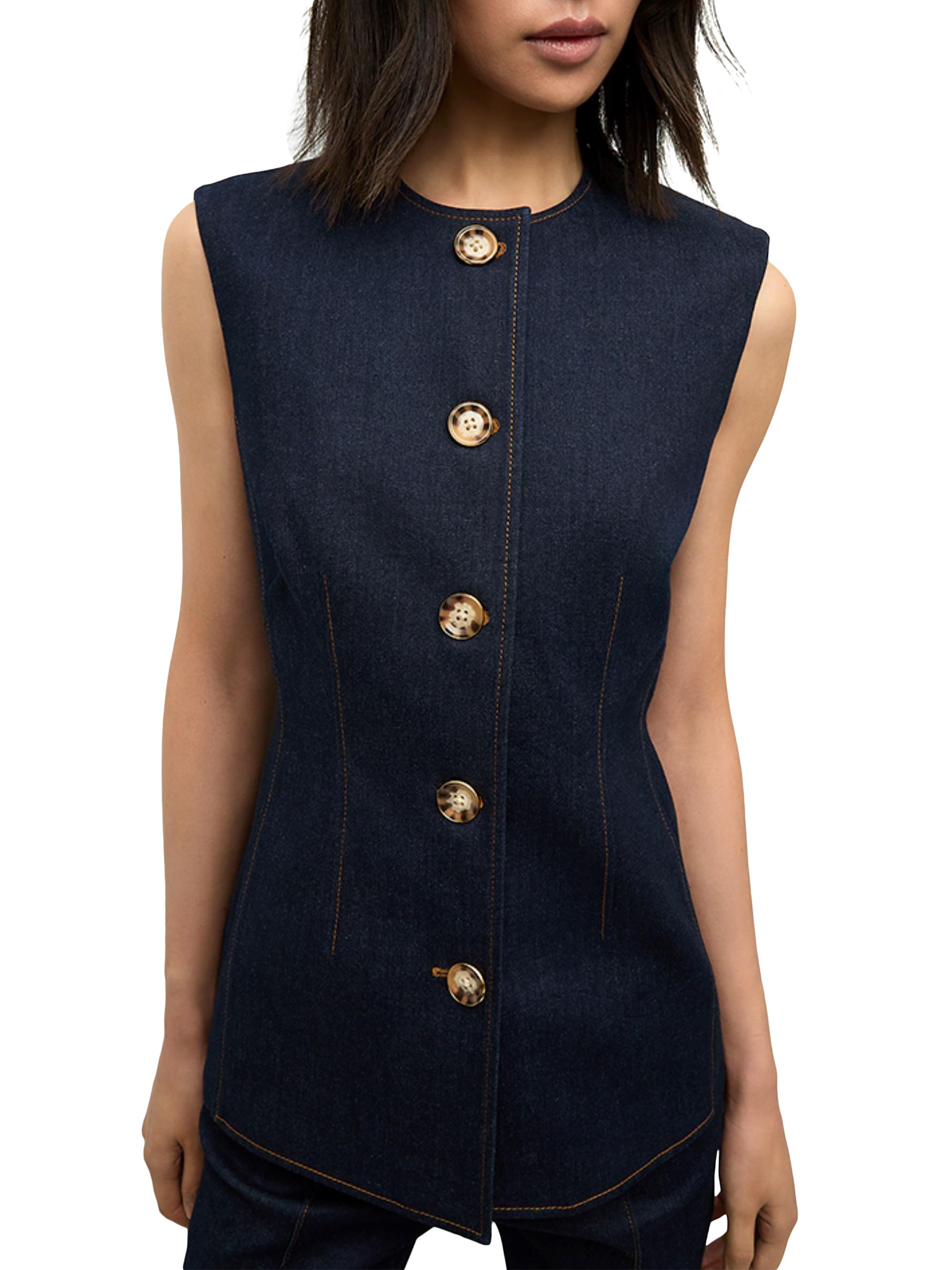 Veronica Beard Jessup Denim Vest | Saks Fifth Avenue