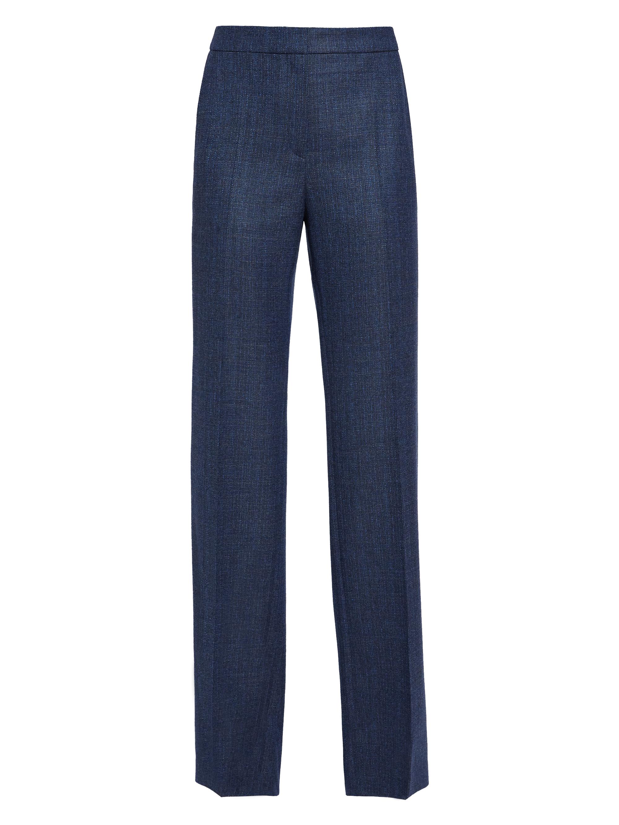 Santorelli Women's Merino Wool High-Rise Straight-Leg Pants - Space Blue