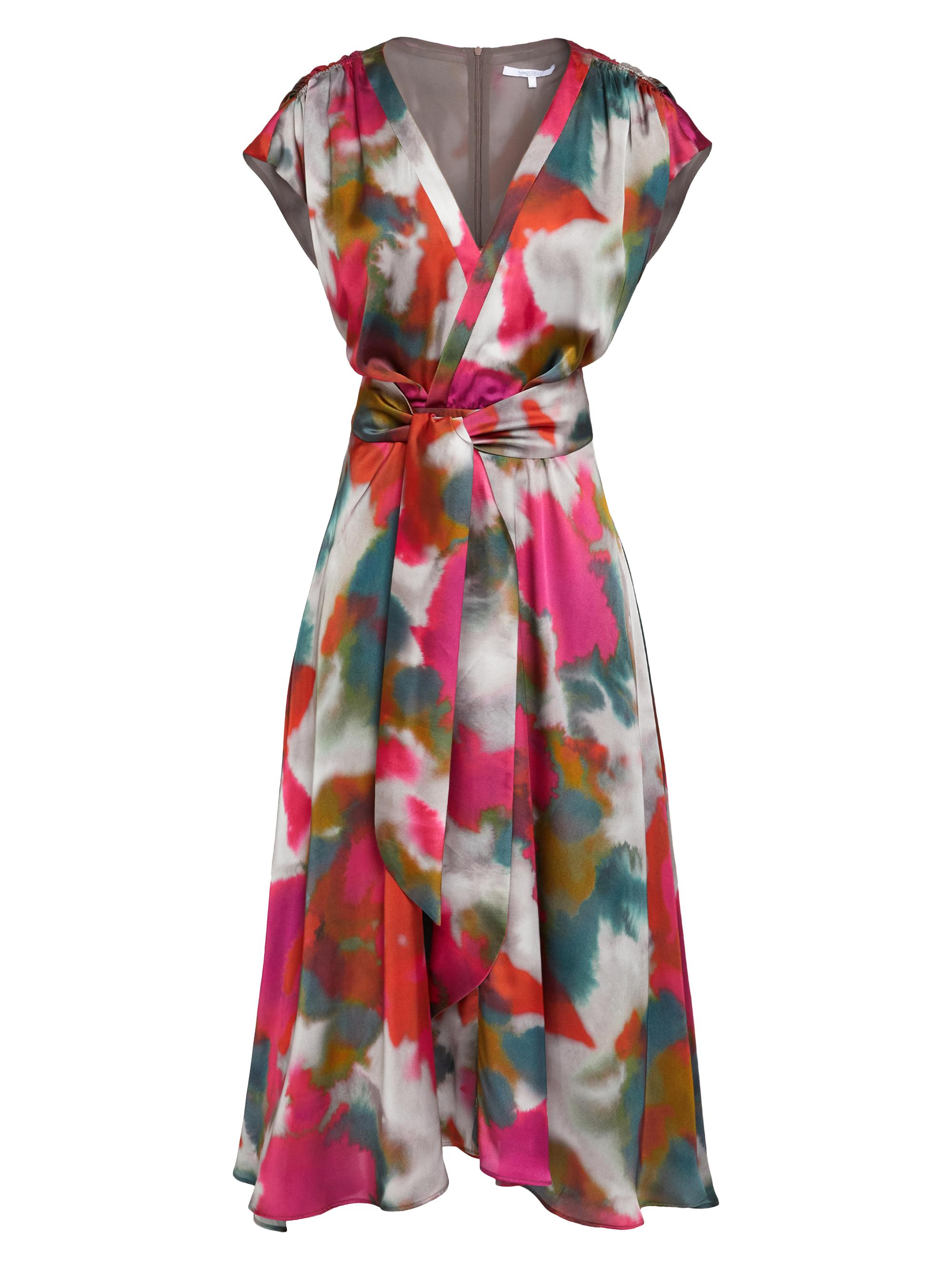 Santorelli Women's Printed Faux-Wrap Midi-Dress - Sedona Multi